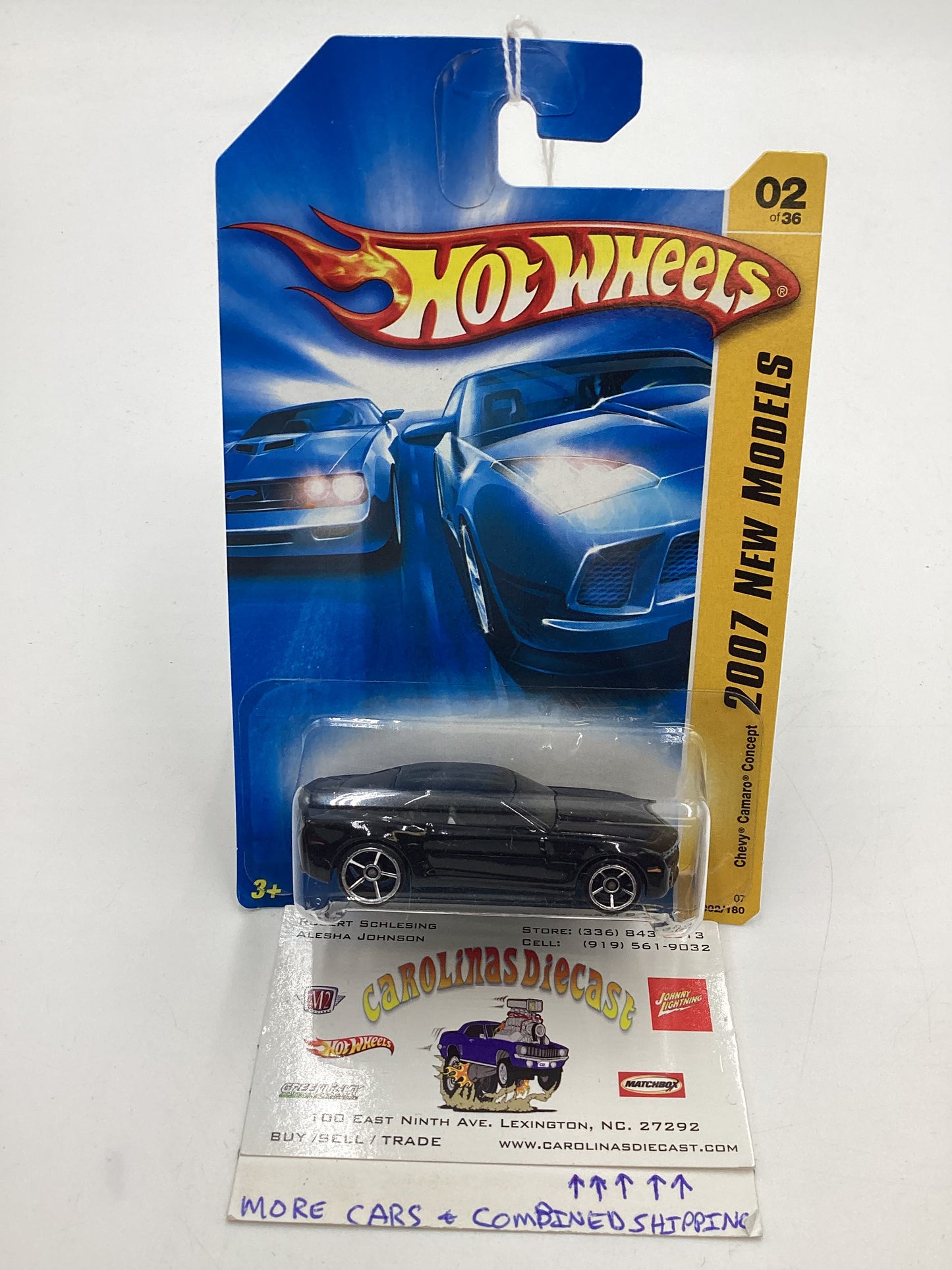 2007 Hot Wheels New Models #2 Chevy Camaro Concept Black 2C