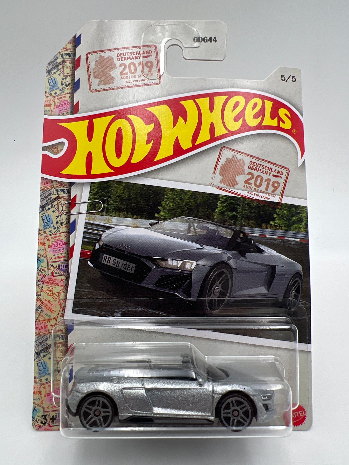 Hot Wheels World Class Racers #5 2019 Audi R8 Spyder Silver 167O