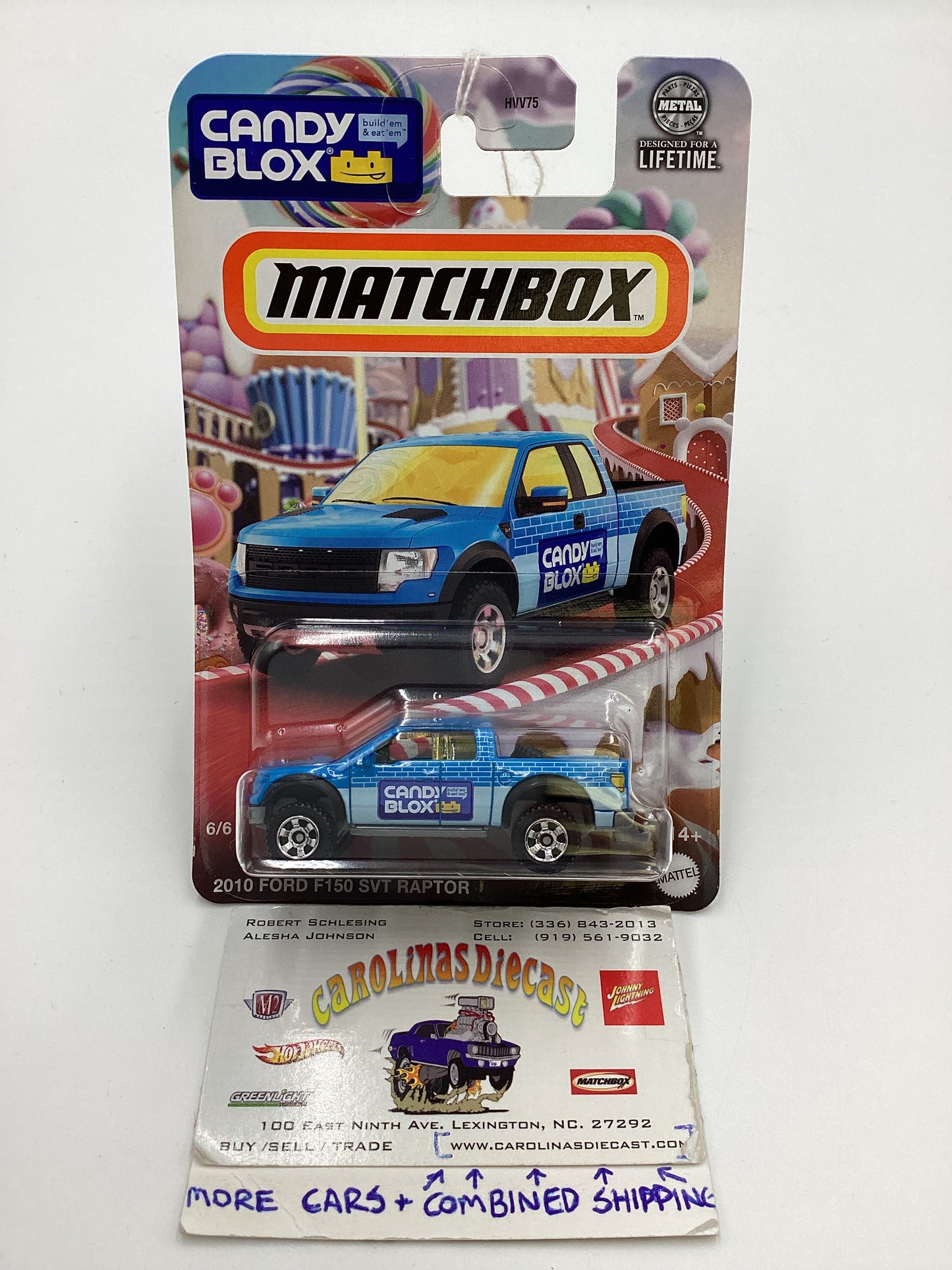 2024 Matchbox Candy Series Fluffy Stuff #6 2010 Ford F150 SVT Raptor Blue 160M