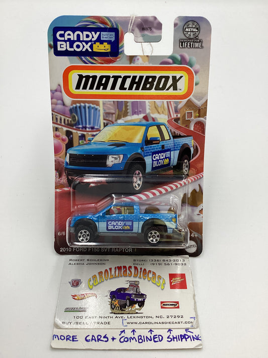 2024 Matchbox Candy Series Fluffy Stuff #6 2010 Ford F150 SVT Raptor Blue 164i