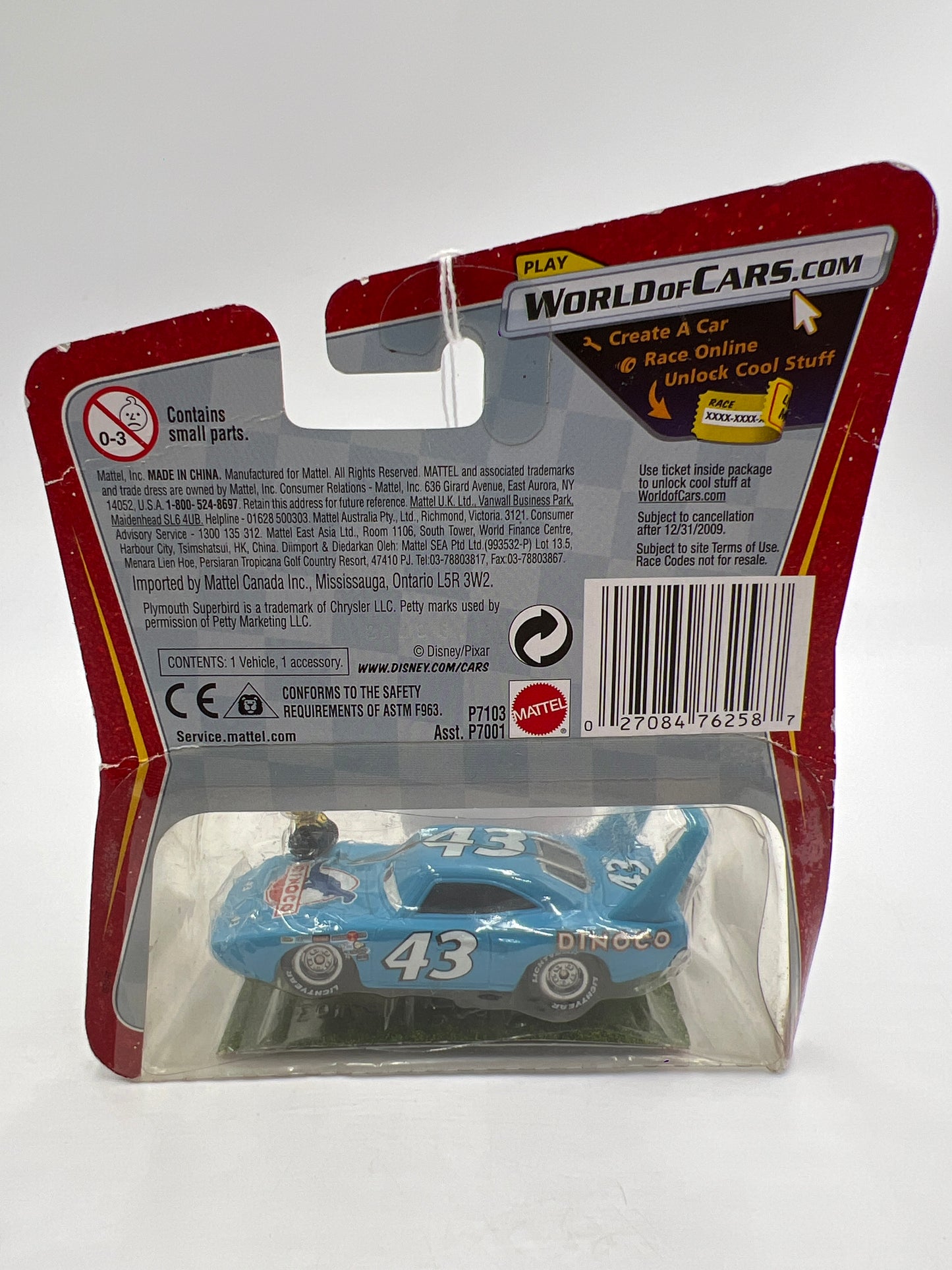 Disney Pixar The World Of Cars #101 CHASE The King With Piston Cup 140B