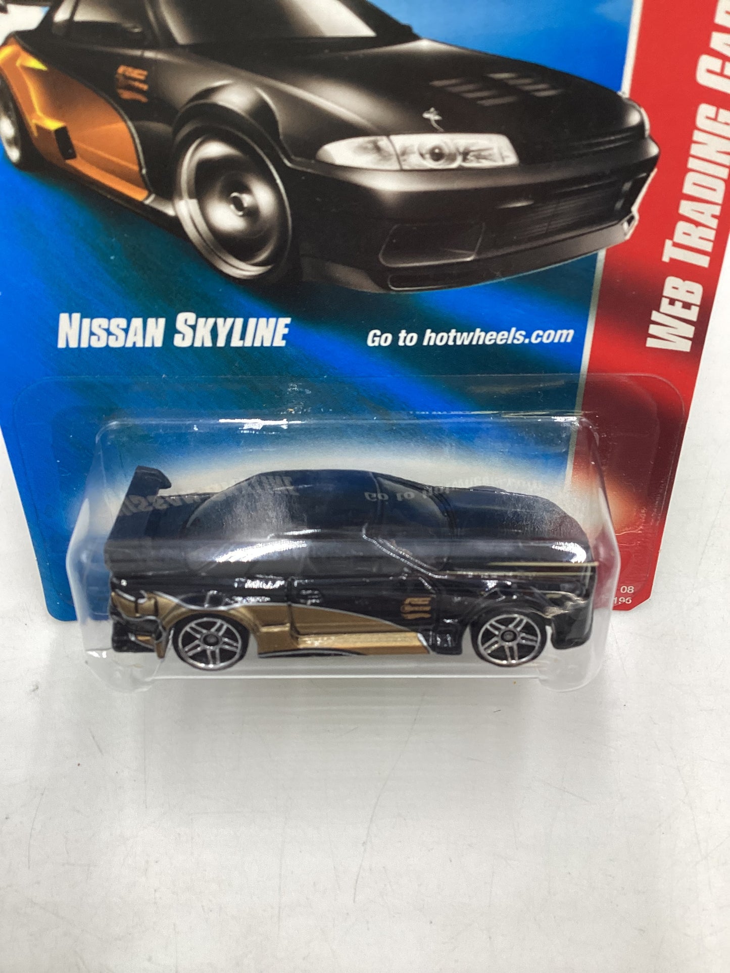 2008 Hot Wheels #081 Web Trading Cars Black Nissan Skyline with protector