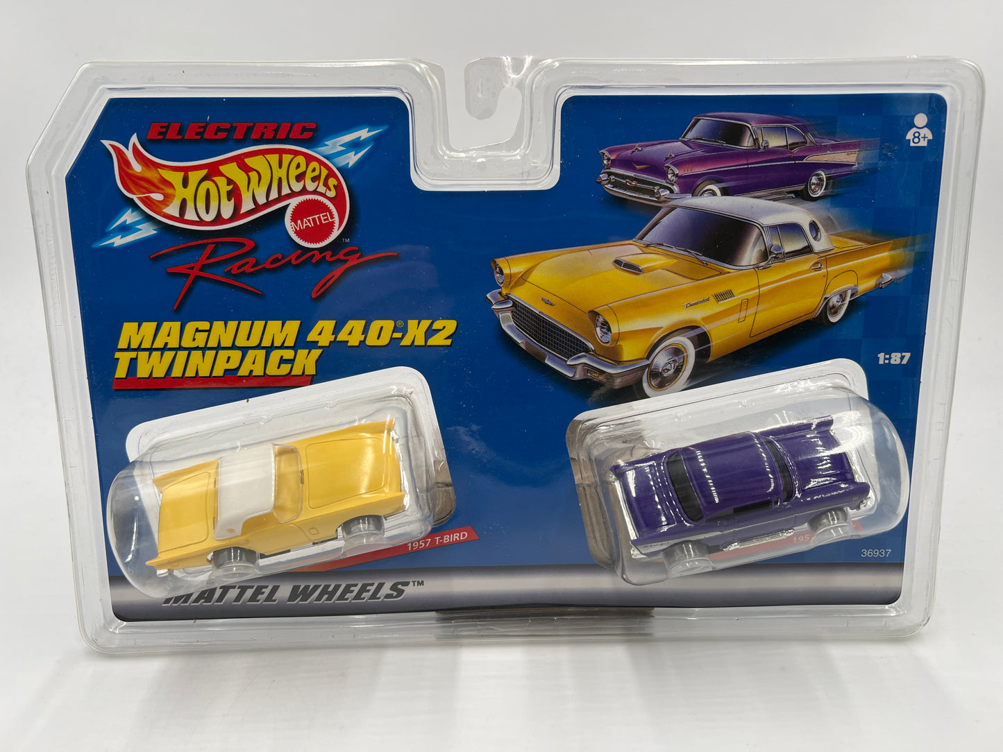 Hot Wheels Electric Racing Magnum 440-X2 Twinpack Slot Car Set 1957 T-Bird & 1957 Chevy