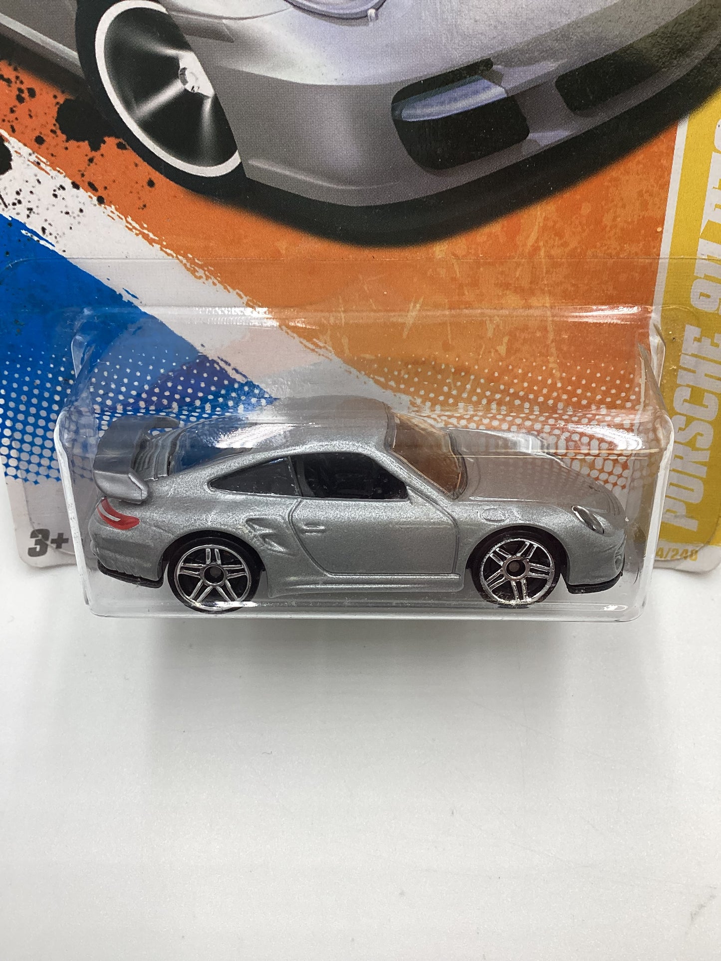 2010 Hot Wheels #014 Porsche 911 GT2 Silver (SR)