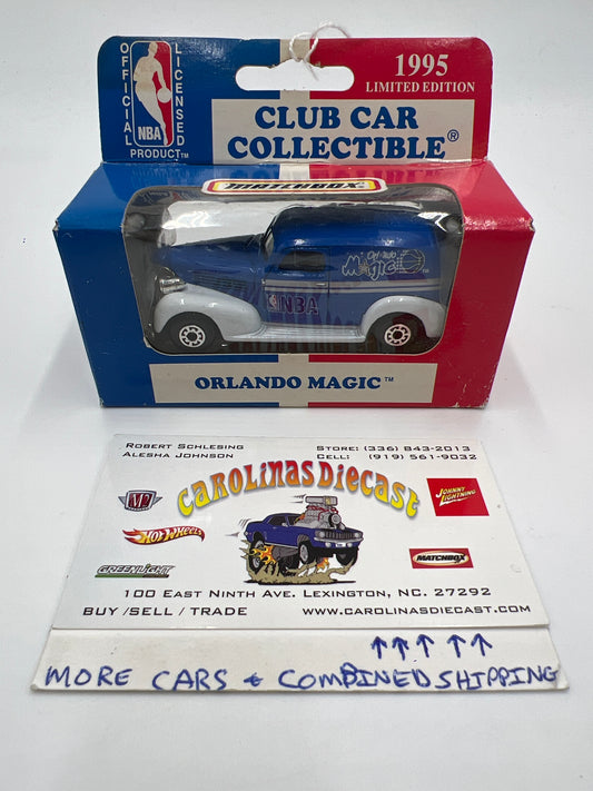 Matchbox 1995 NBA Club Car Collectible MB245 Model 39 Chevy Orlando Magic Blue