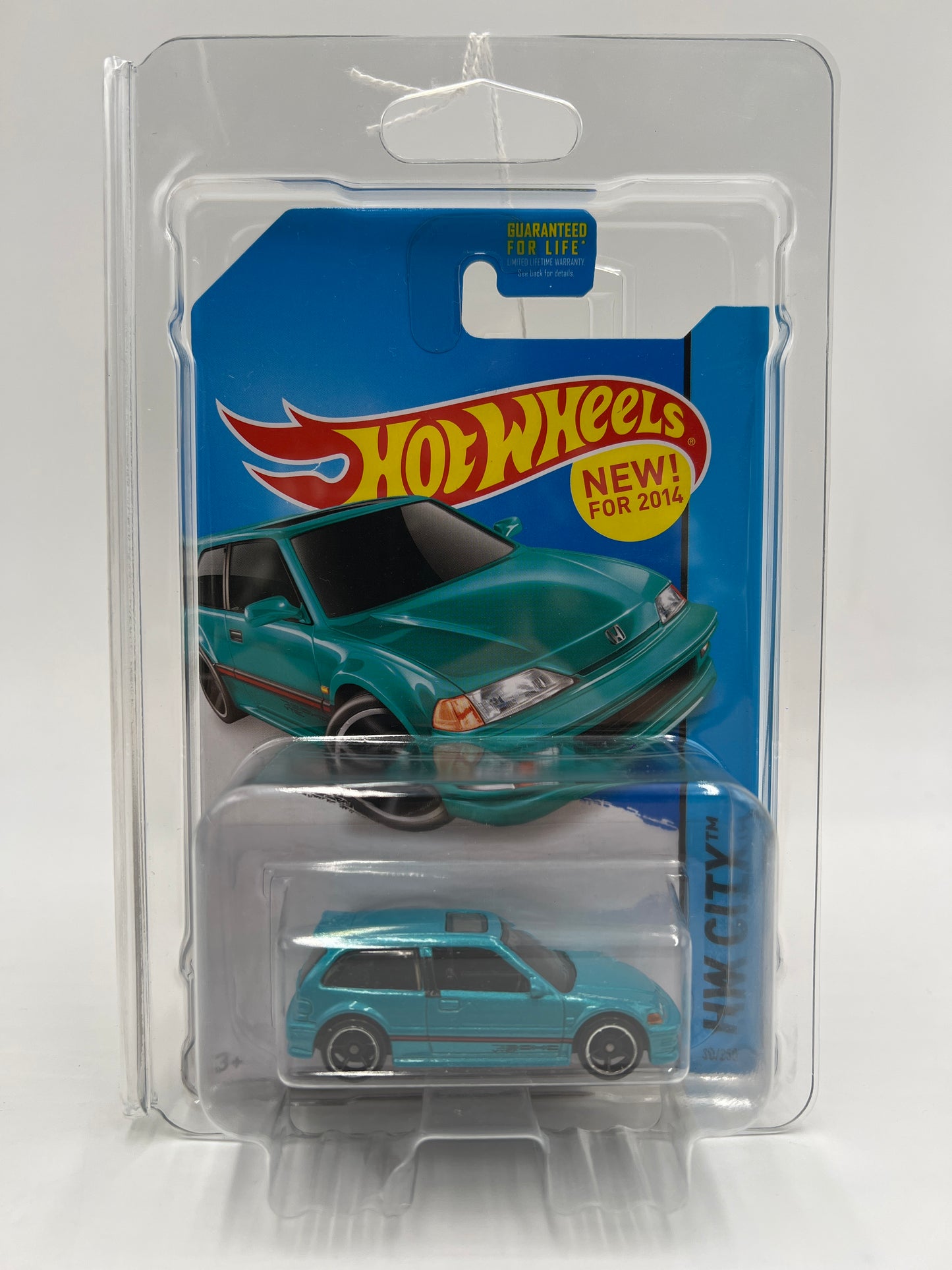 2014 Hot Wheels City #30 1990 Honda Civic EF Teal Blue W/Protector