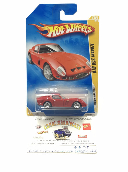 2009 Hot Wheels #5 Ferrari 250 GTO red with protector