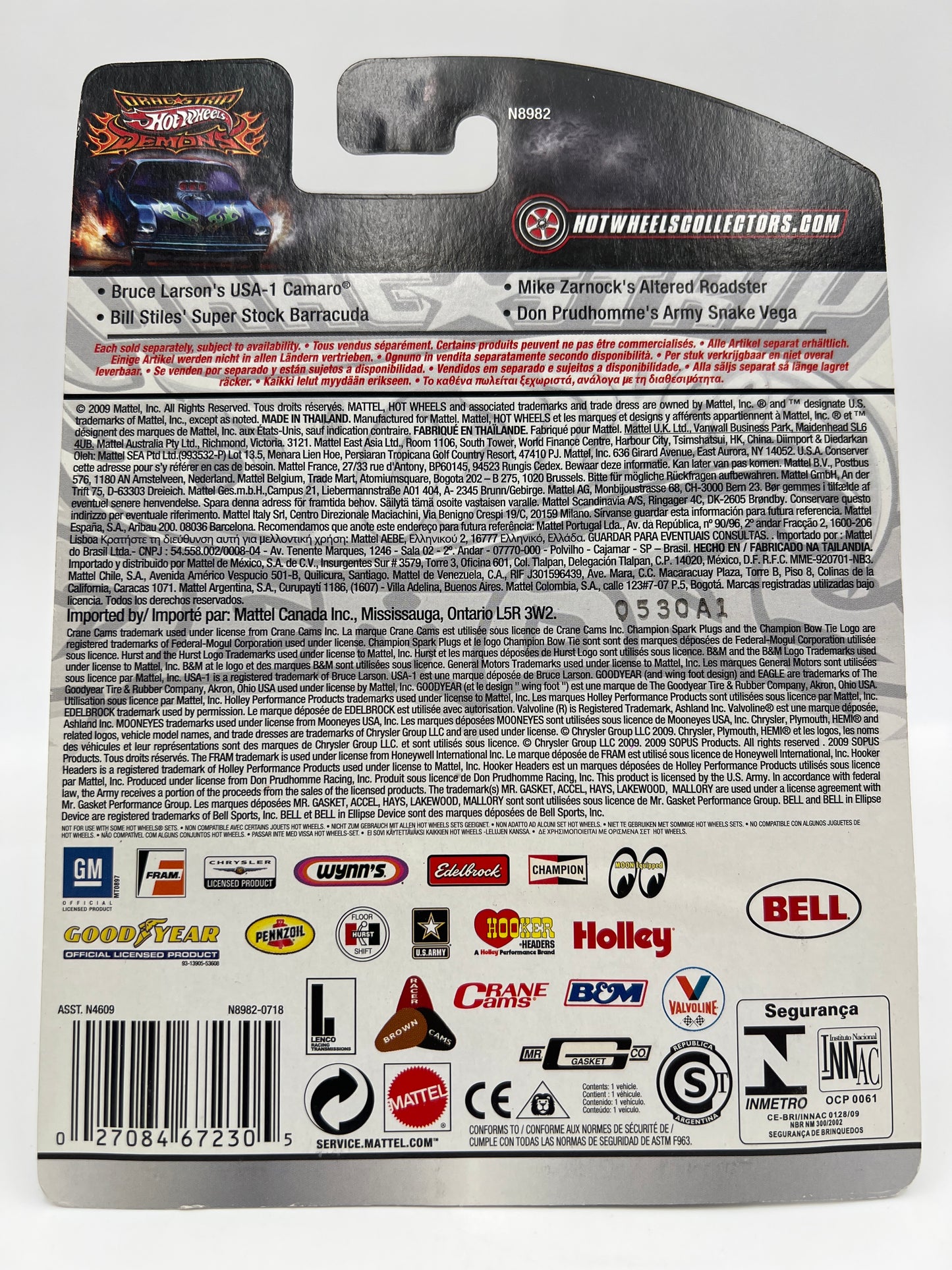 Hot Wheels Drag Strip Demons #23 Bill Stiles Super Stock Barracuda W/Protector