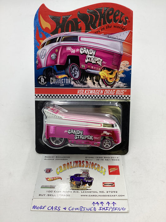 Hot wheels Redline club Volkswagen Drag Bus Candy Striper Silver Emblem 19276/20000 with protector