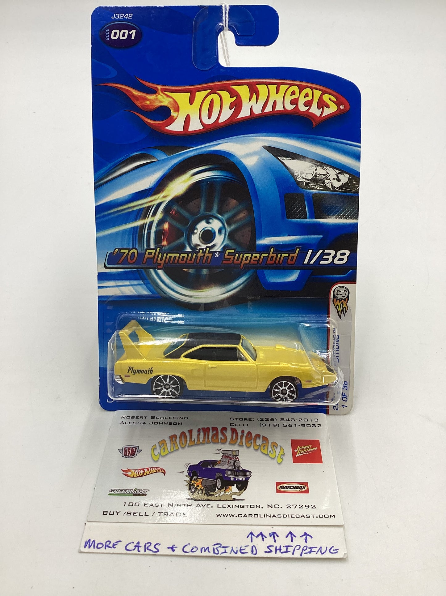 2006 Hot Wheels First Editions #001 70 Plymouth Superbird yellow 39C