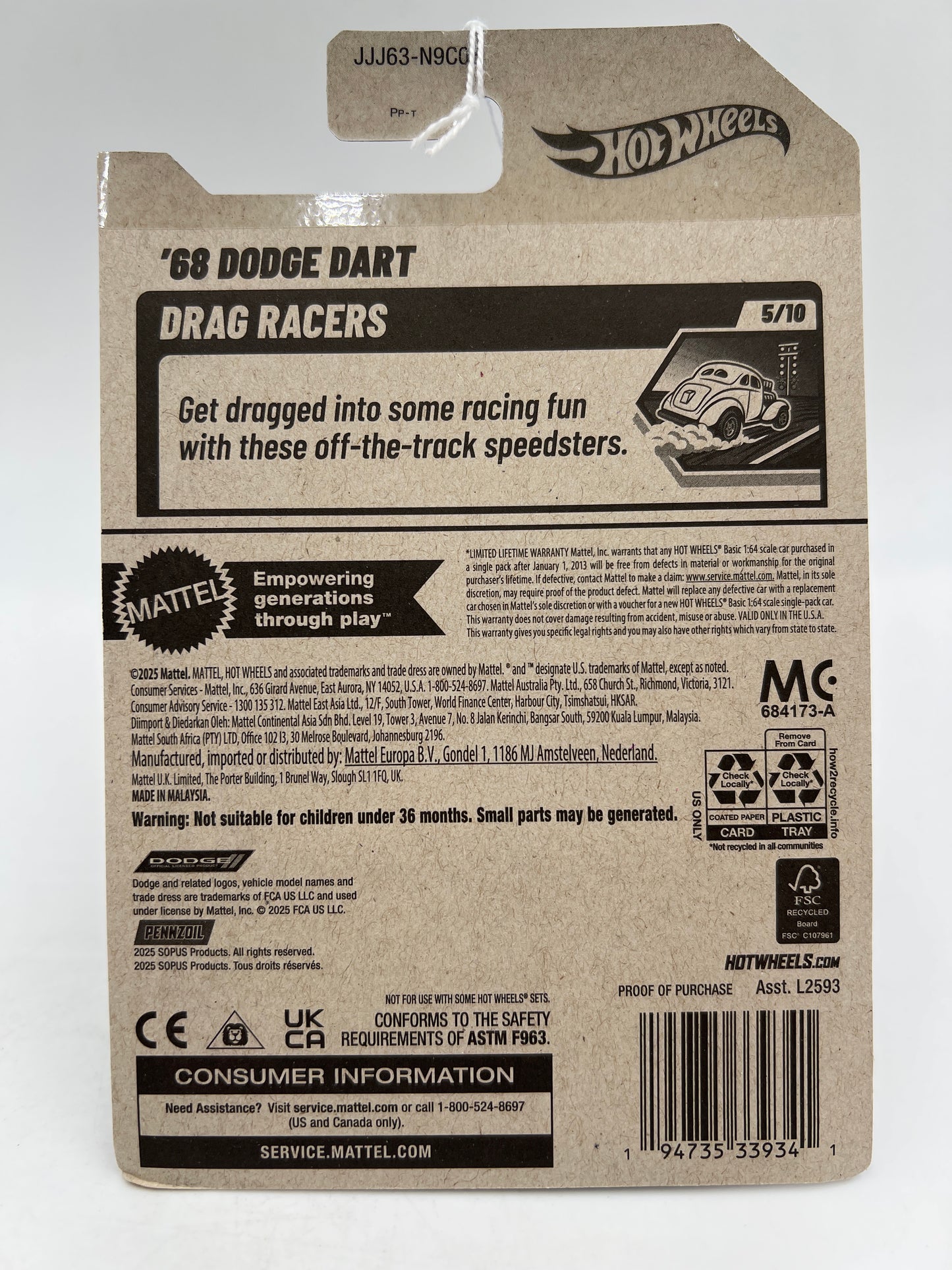 2026 Hot Wheels E Case #104 68 Dodge Dart Orange