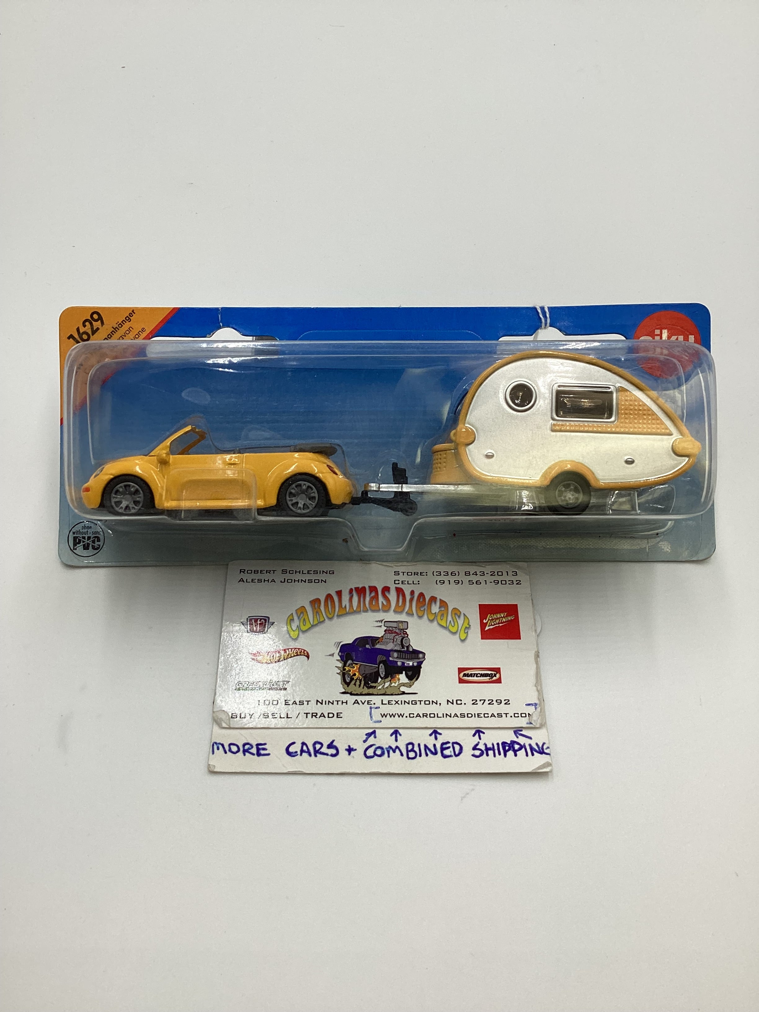 Siku #1629 Car with Caravan Yellow VW Beetle SR – carolinasdiecast