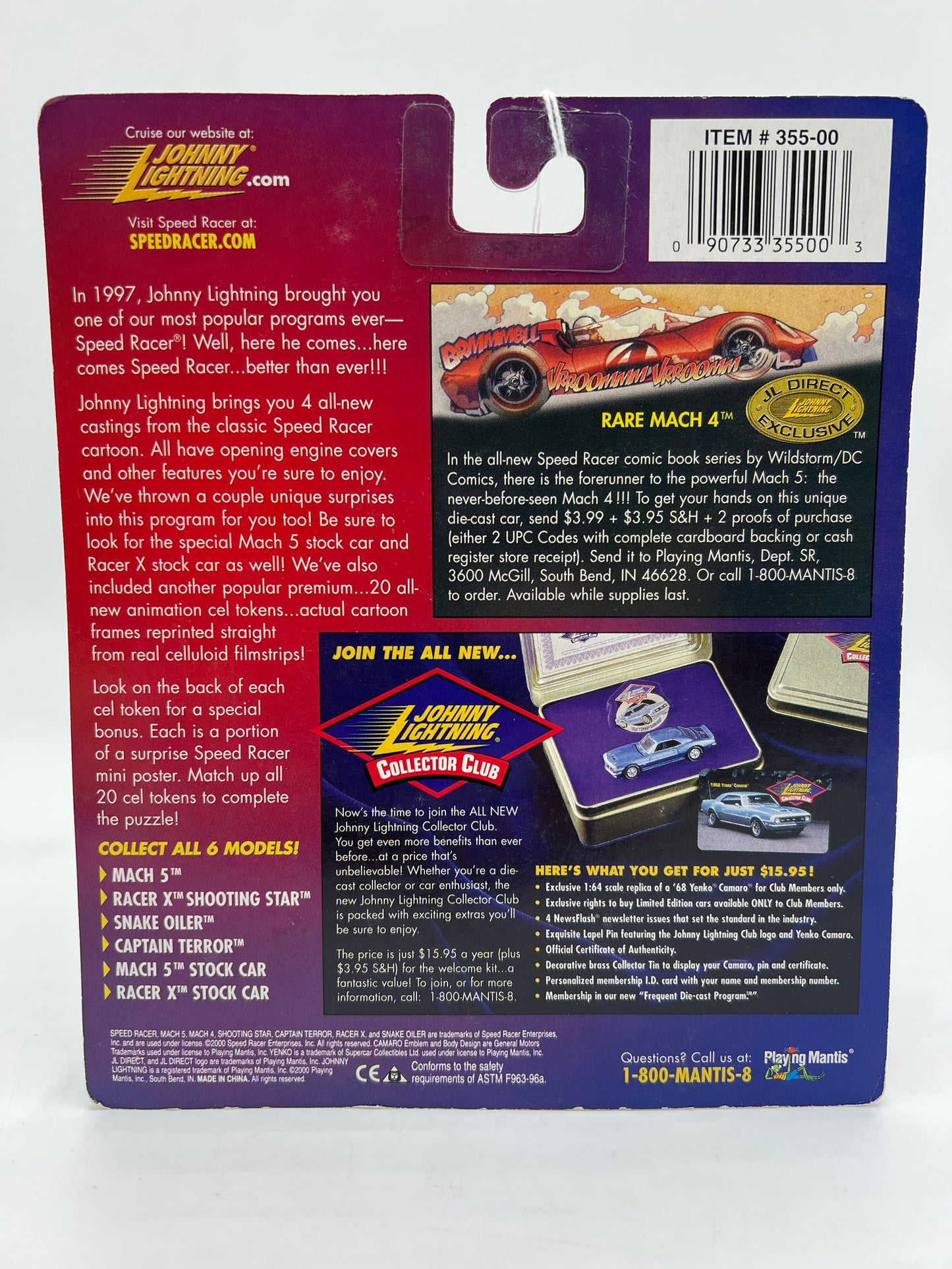 Johnny Lightning White Lightning Chase Speed Racer 2000 CEL #14 Captain Terror Red