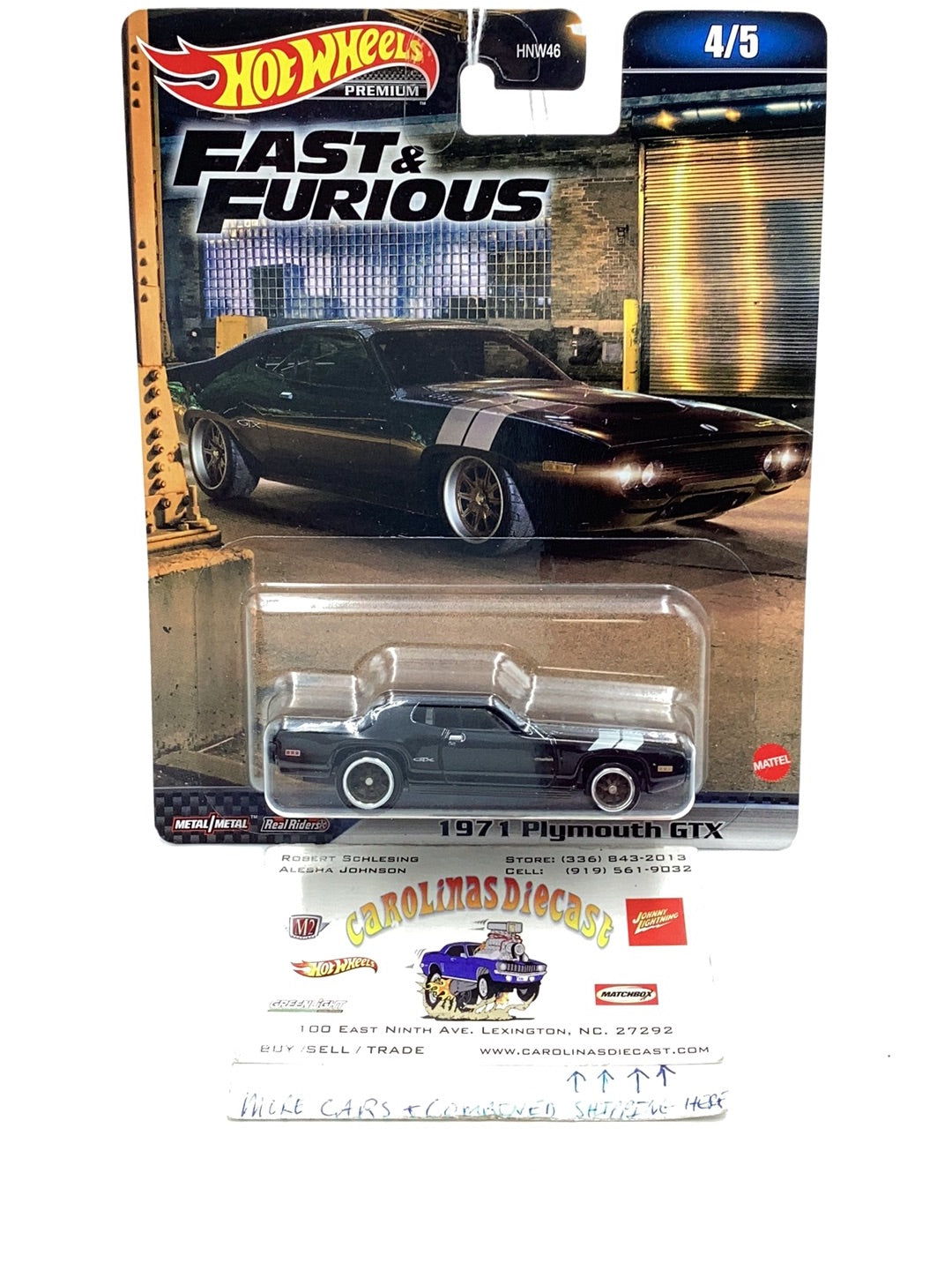 Hot wheels premium fast and furious 4/5 1971 Plymouth GTX 248G