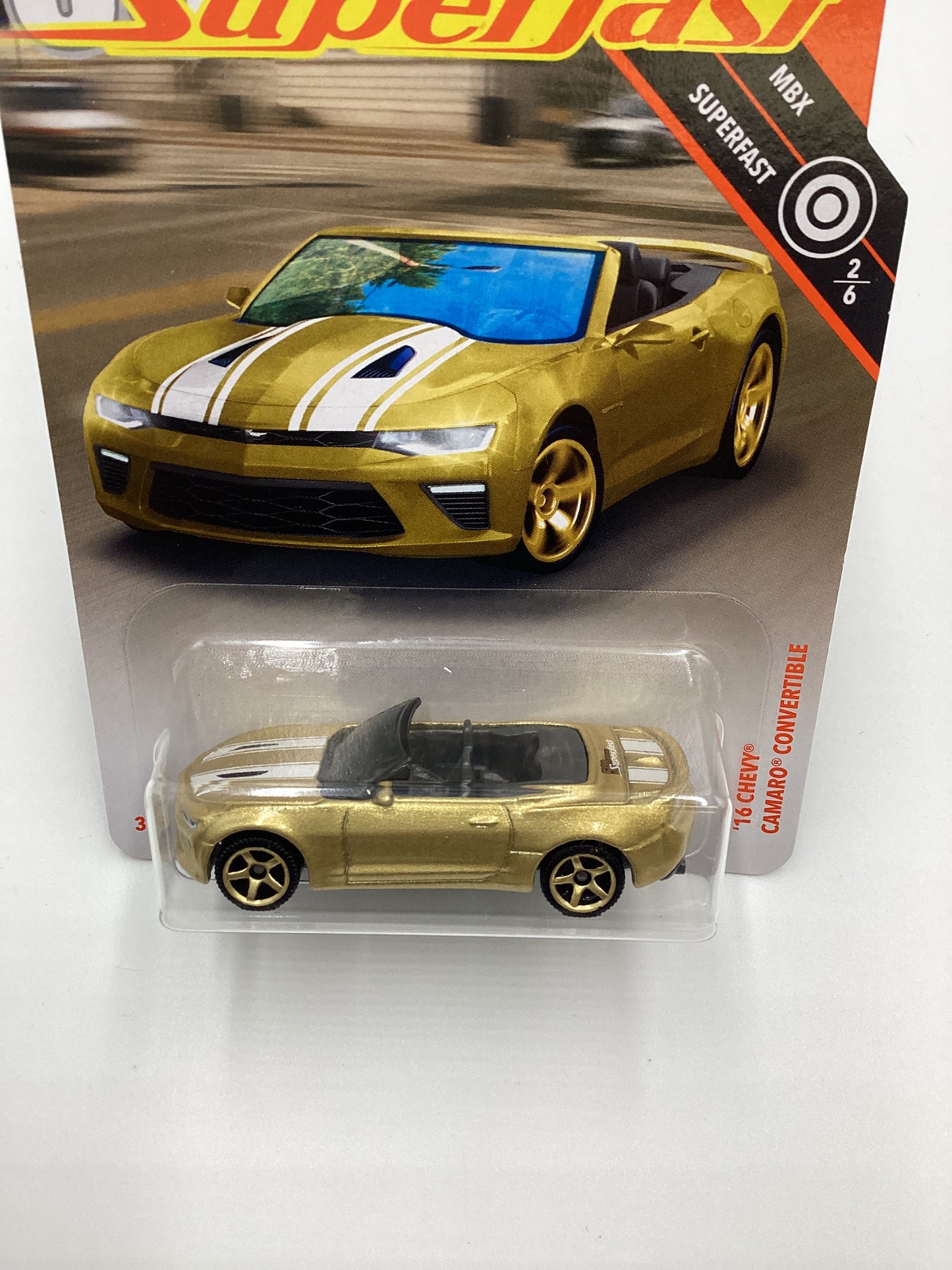 2019 Matchbox 50th Anniversary Superfast Gold 16 Chevy Camaro Convertible Gold 163G