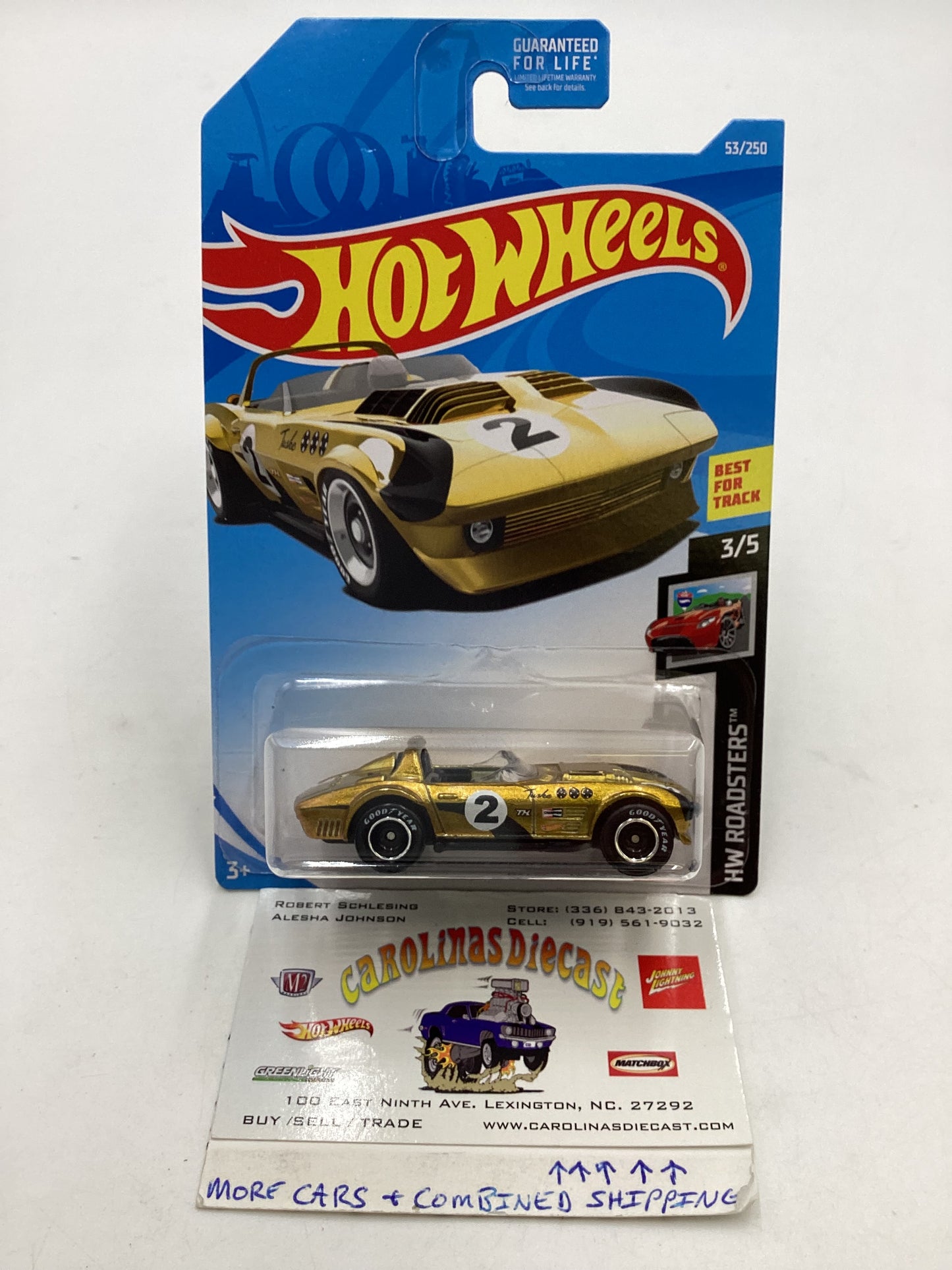 2019 Hot wheels Super treasure hunt #53 Corvette Grand Sport Roadster Gold W/Protector