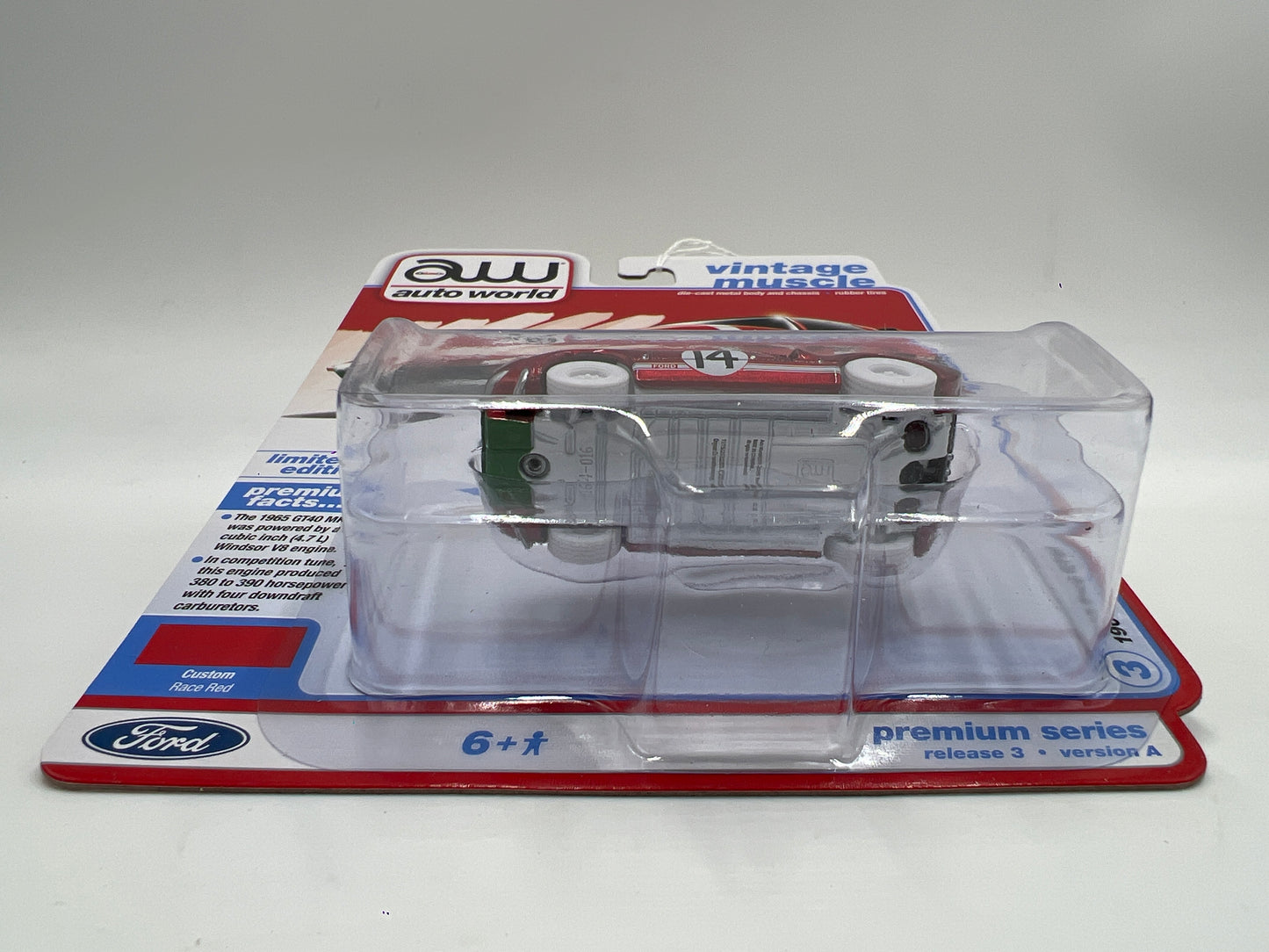 Auto World Ultra Red Chase Vintage Muscle Release 3 Version A 1965 Ford GT40