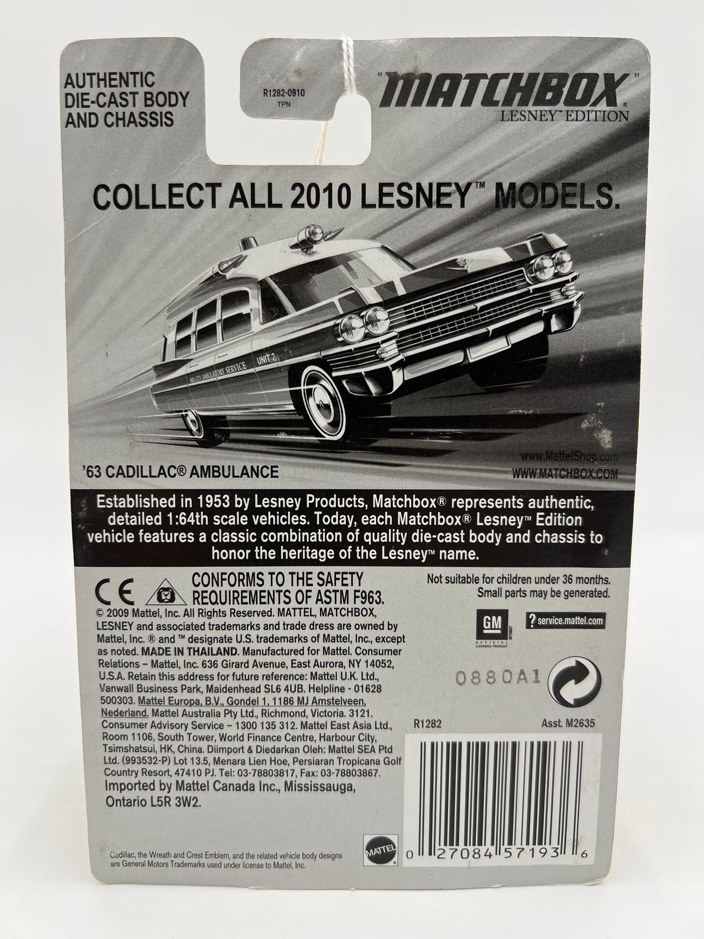 Matchbox Lesley Edition 63 Cadillac Ambulance Orange/White
