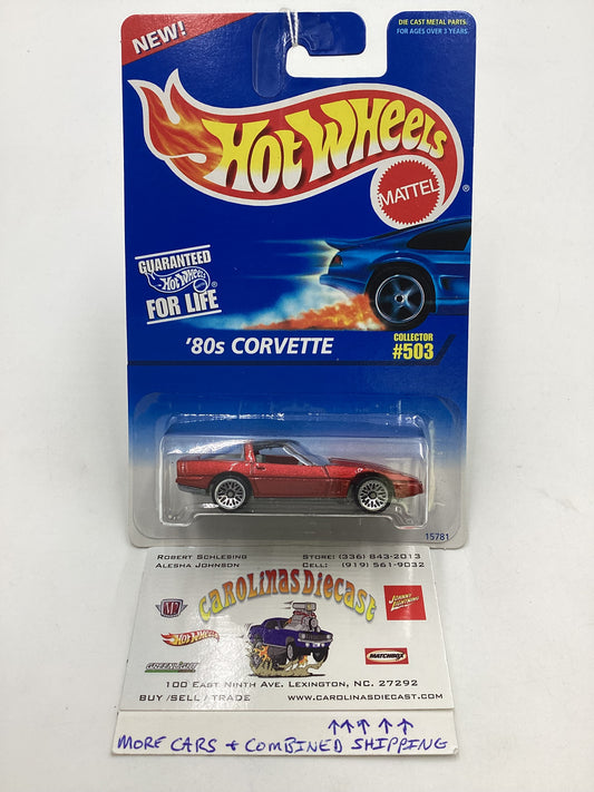 1995 Hot Wheels #503 80’s Corvette Red 2C