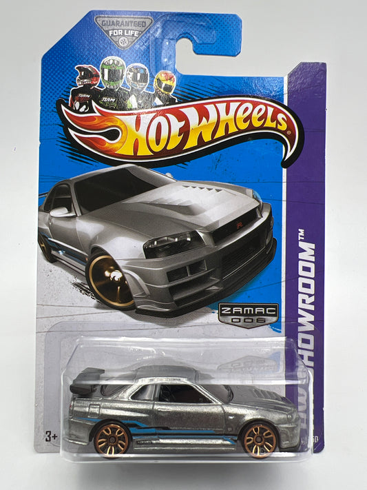 2013 Hot Wheels Walmart Zamac 6 #158 Nissan Skyline GT-R R34 W/Protector