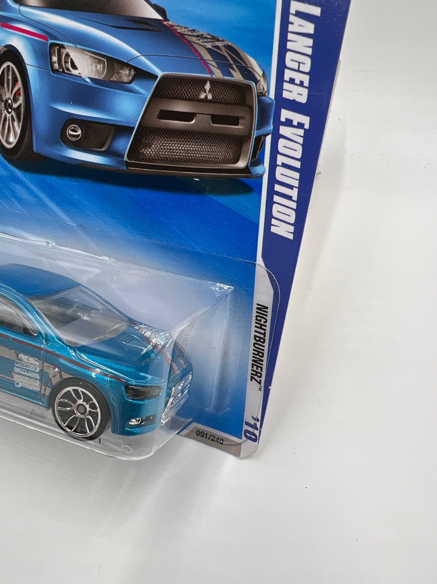 2010 Hot Wheels Nightburnerz #91 2008 Lancer Evolution Blue 92A