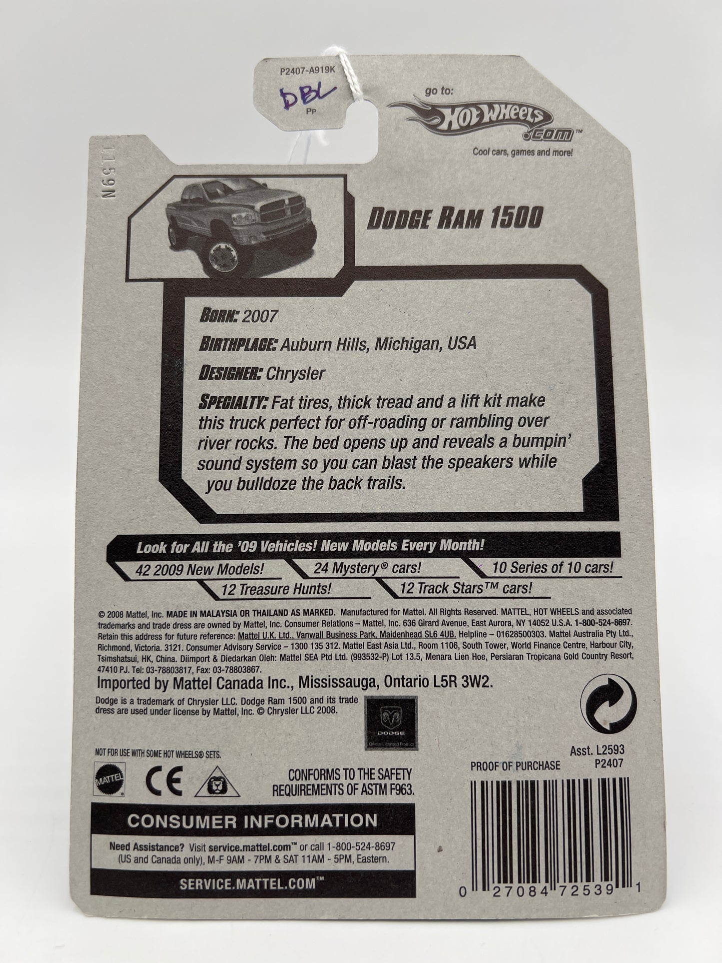 2009 Hot Wheels Special Features #87 Dodge Ram 1500 Orange 38C