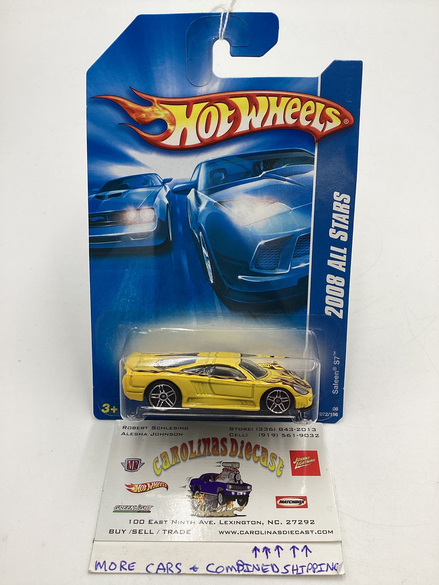 2008 Hot Wheels All Stars #72 Saleen S7 Yellow 28D