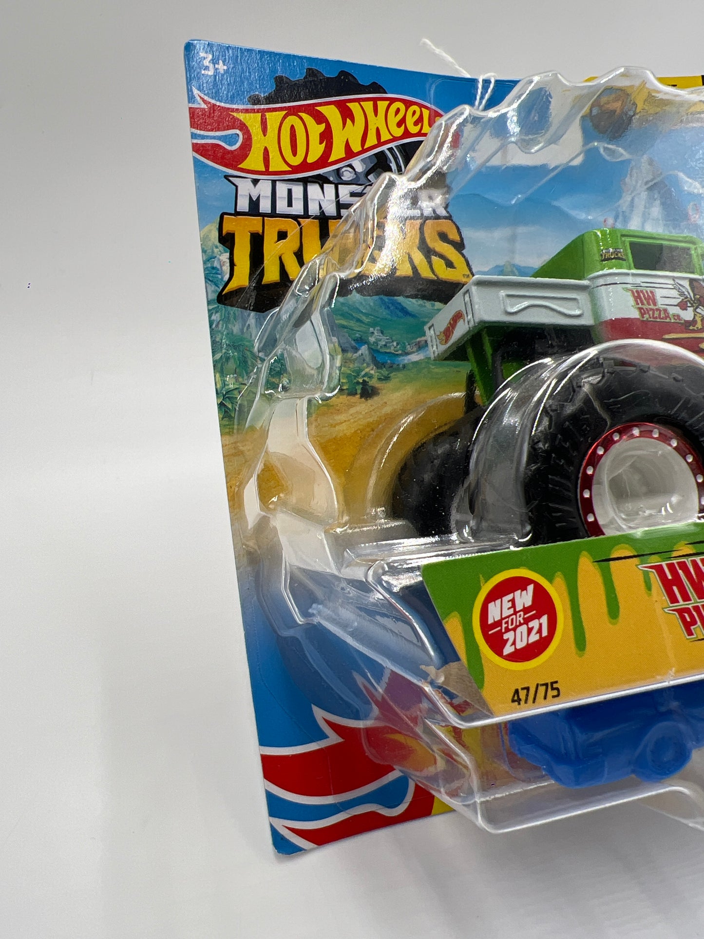 2021 Hot Wheels Monster Trucks Fast Foodie #47 HW Pizza Co Bone Shaker 129F