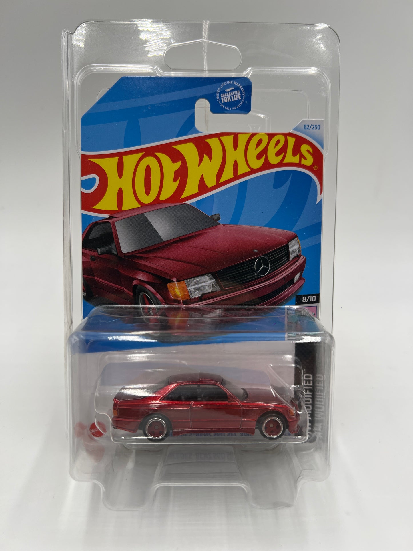 2024 Hot Wheels Super Treasure Hunt #82 89 Mercedes-Benz 560 SEC AMG Red W/Protector