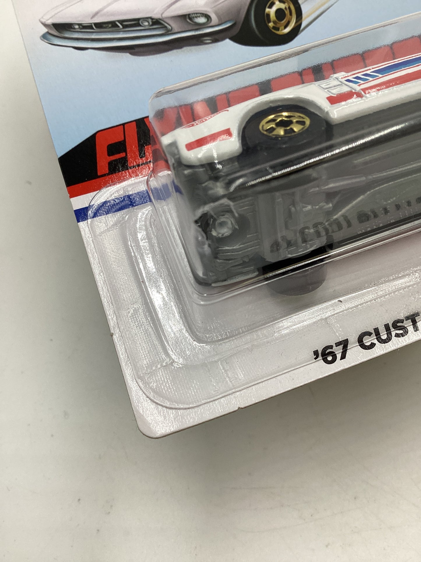 Hot Wheels Target Exclusive Flying Customs 67 Custom Mustang White Cracked Blister