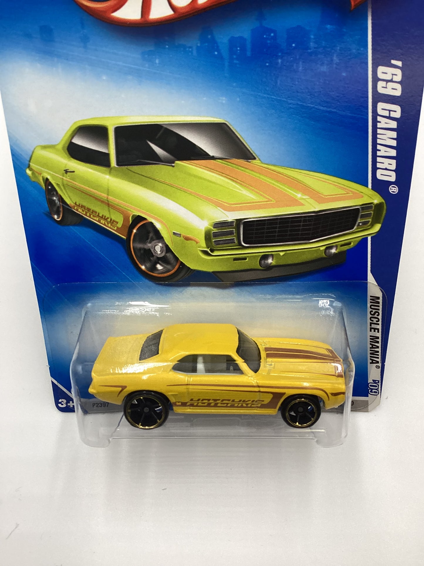 2009 Hot wheels #077 69 Camaro Yellow Hotchkiss Walmart Exclusive 239A