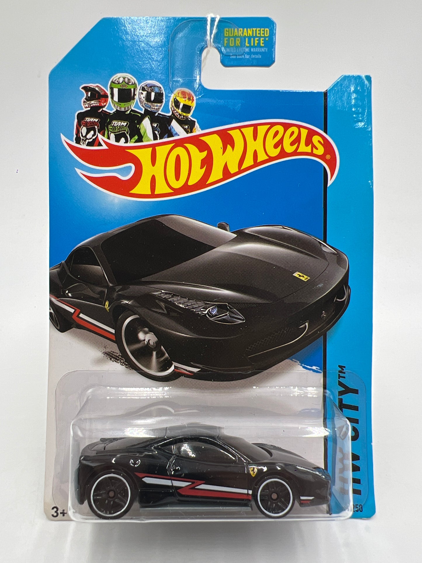 2014 Hot Wheels City #35 Ferrari 458 Italia Black