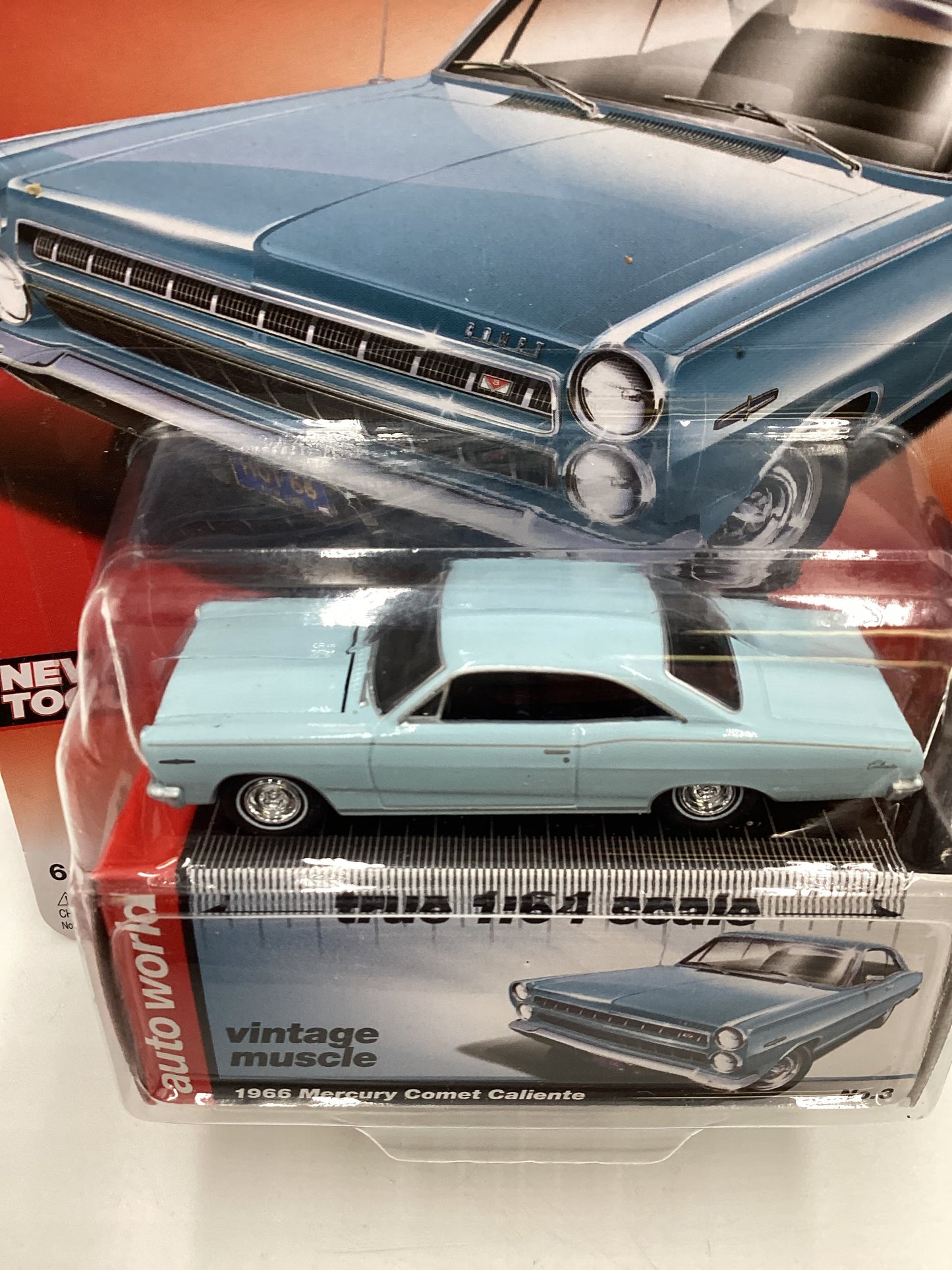 Auto World AW Vintage Muscle Series 3 Release 3 1966 Mercury Comet Caliente Light Blue 184E