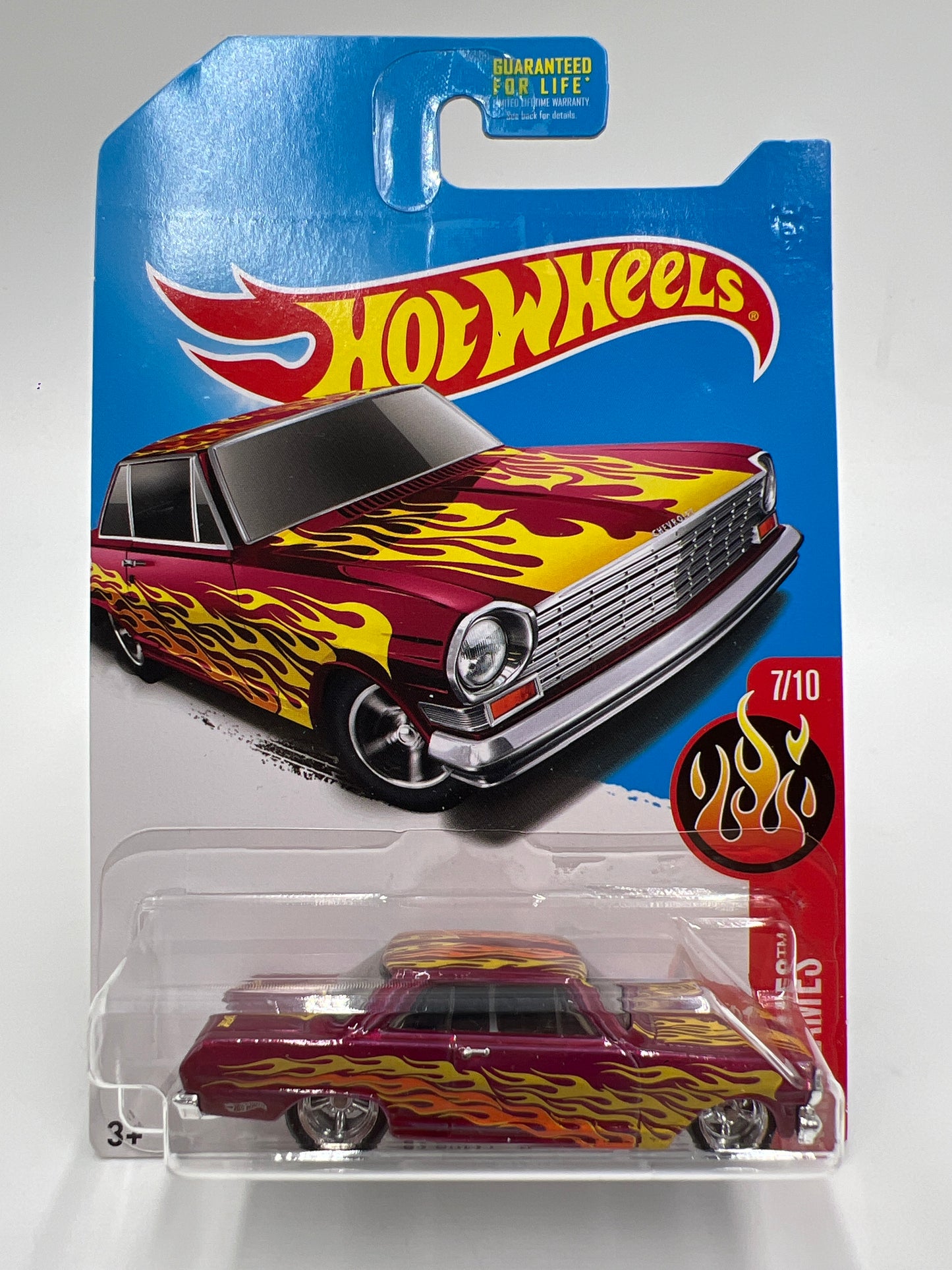 2017 Hot Wheels Super Treasure Hunt 63 Chevy II Pink W/Protector