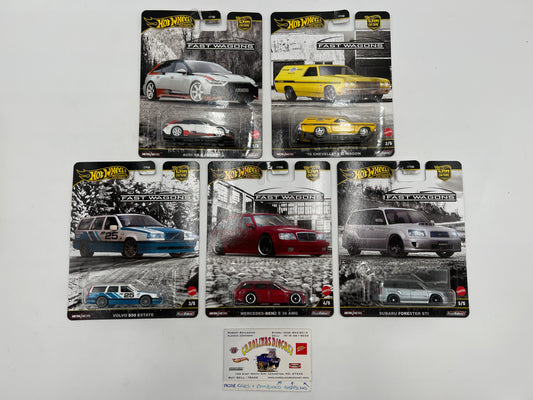 2025 Hot Wheels Car Culture Premium Fast Wagons Full Set Of 5
