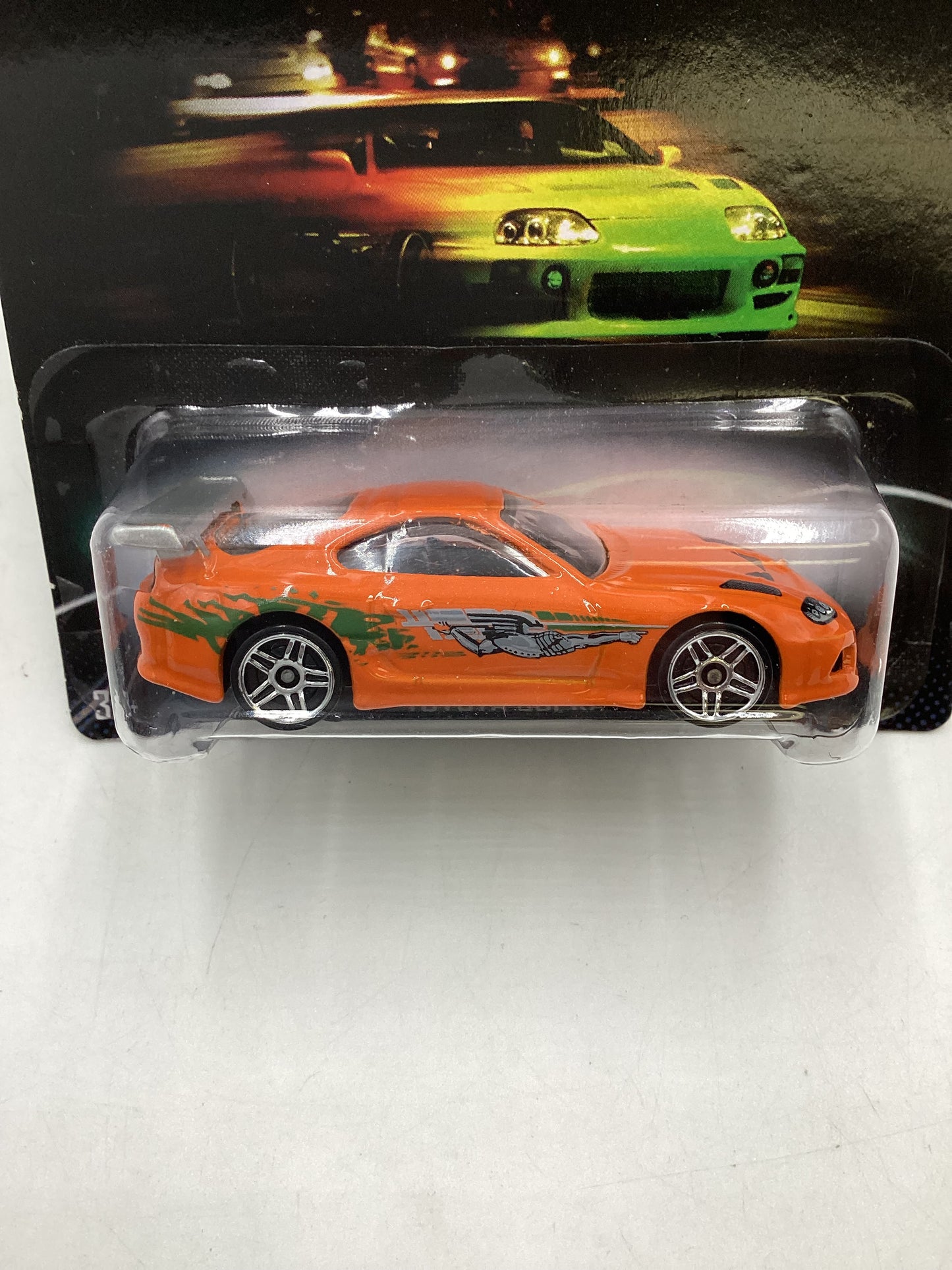 Hot wheels 2013 Fast and furious #2 Toyota Supra silver wing w/protector 70A