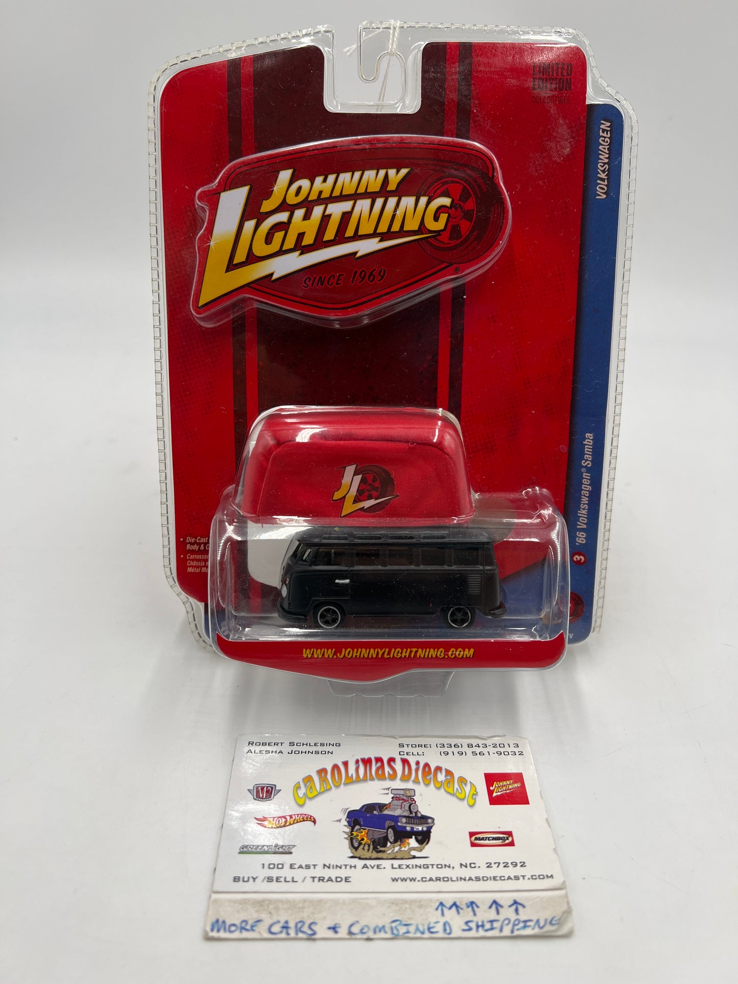 Johnny Lightning Volkswagen 1966 Samba Bus Matte Black 221F