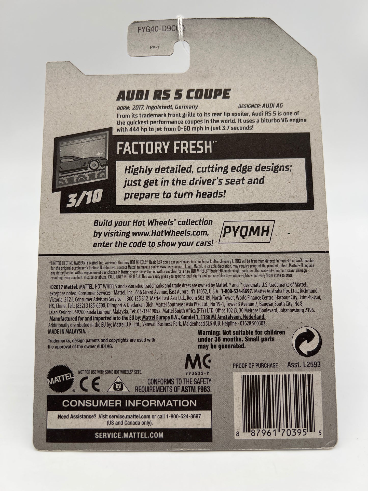 2019 Hot Wheels Walmart Exclusive Zamac 16 #225 Audi RS 5 Coupe 147F