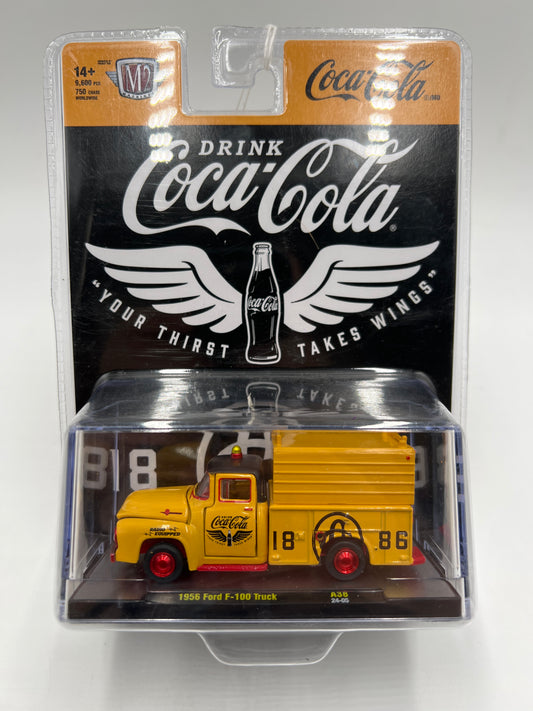 M2 Machines Coca Cola CHASE 1956 Ford F-100 Truck Yellow A38