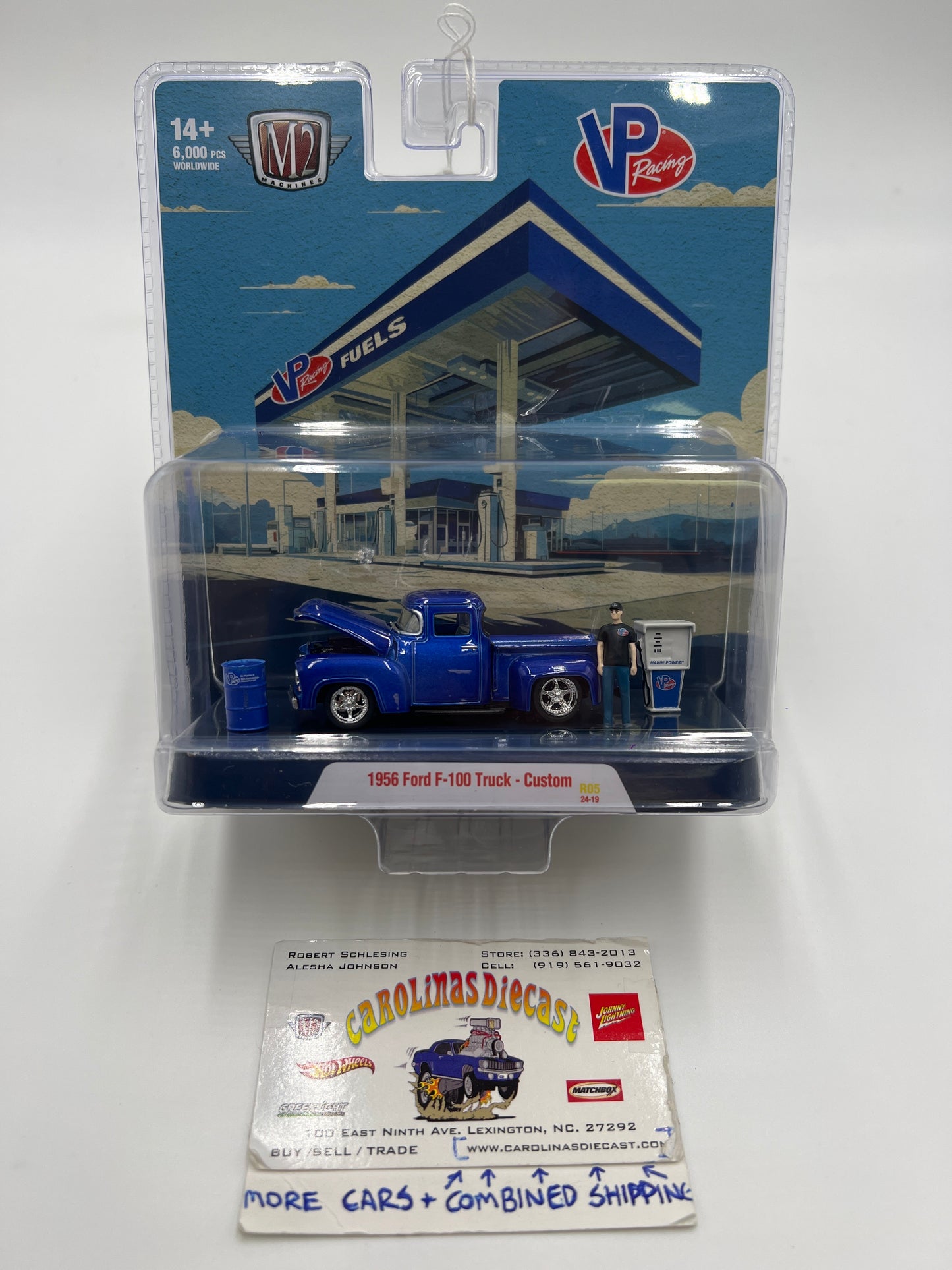 2024 M2 Machines Diorama R05 1956 Ford F-100 Truck Custom Blue