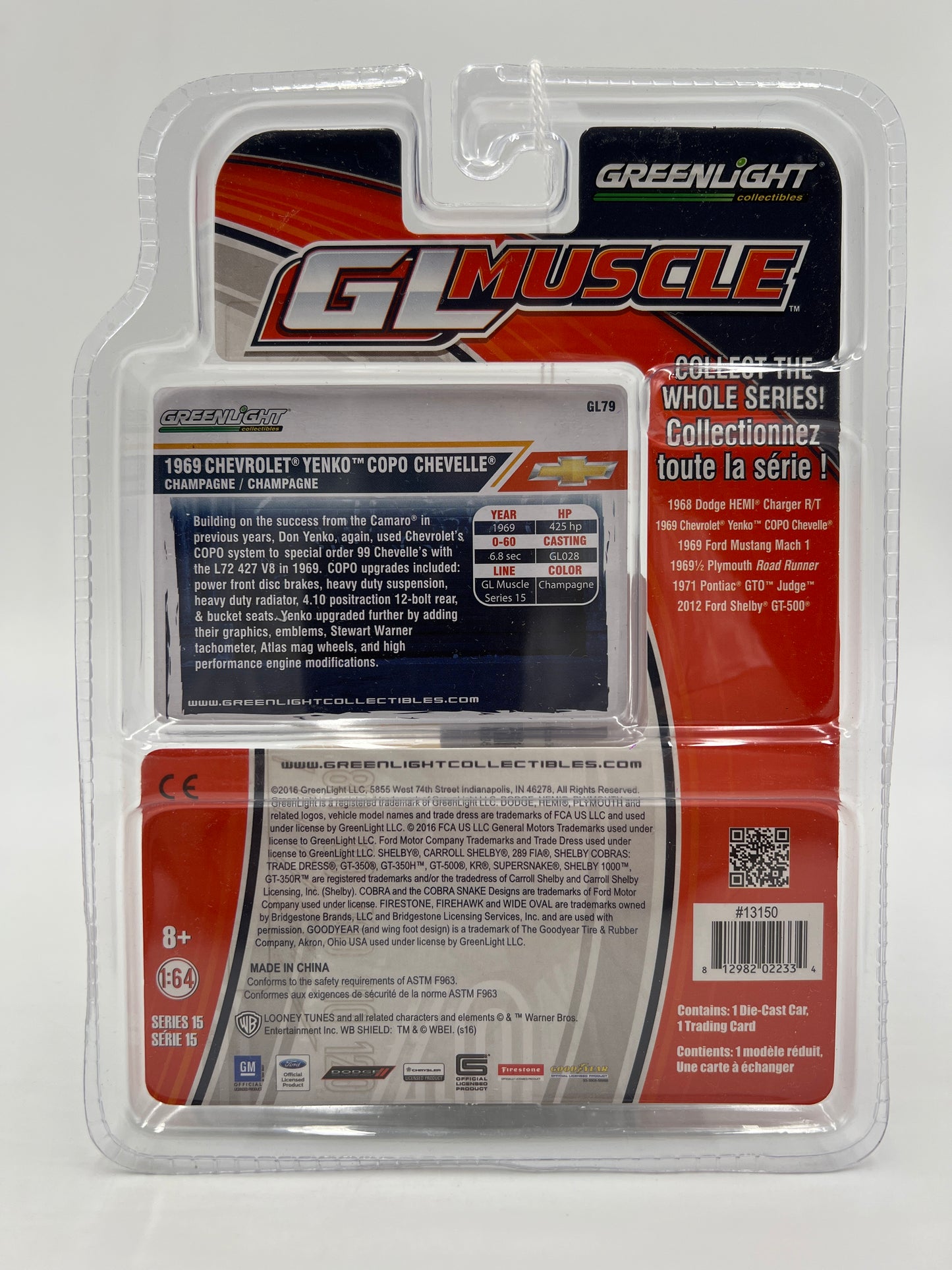 Greenlight GL Muscle Series 15 CHASE 1969 Chevrolet Yenko Copo Chevelle Gold