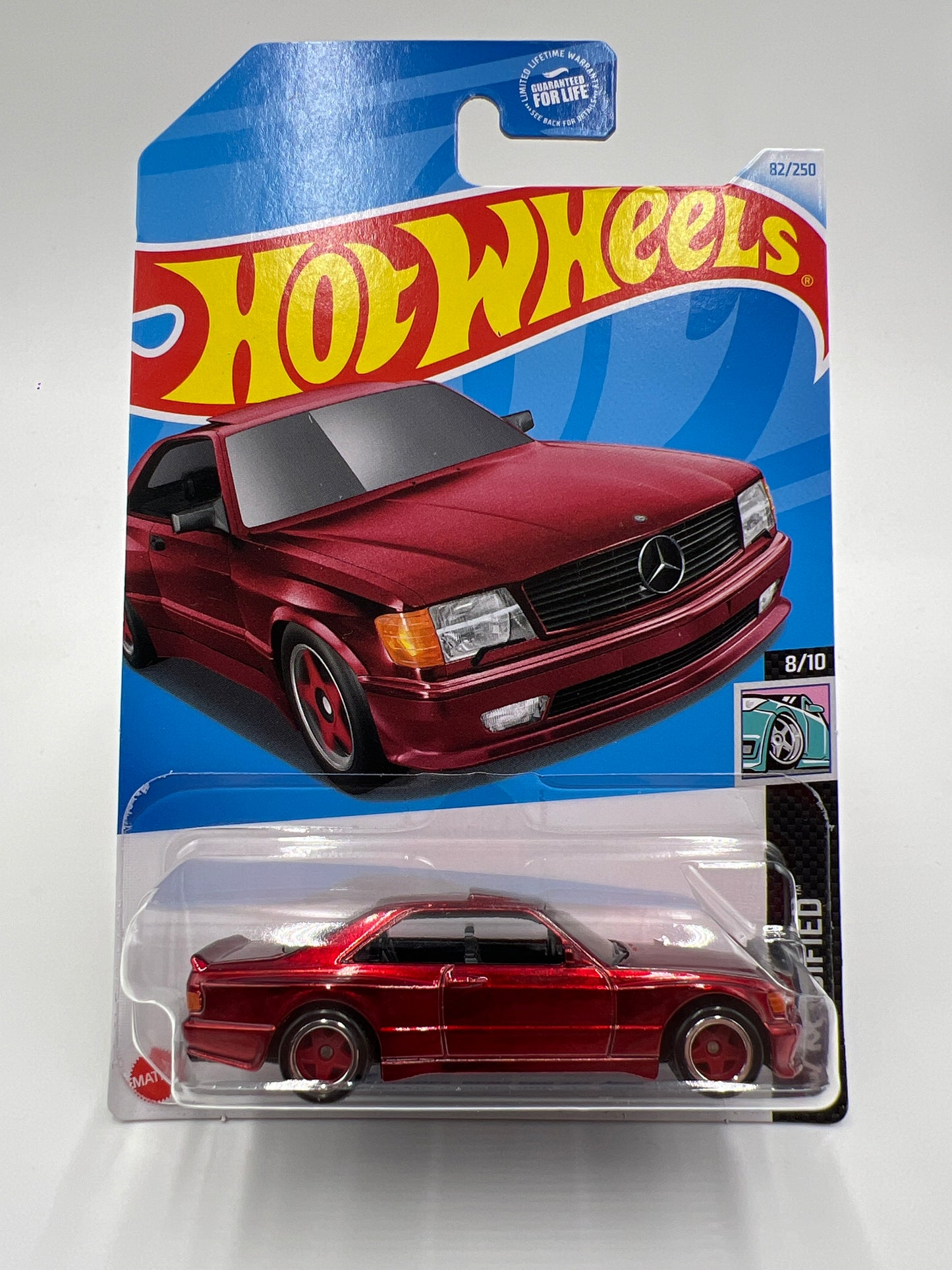 2024 Hot Wheels Super Treasure Hunt #82 89 Mercedes-Benz 560 SEC AMG Red W/Protector