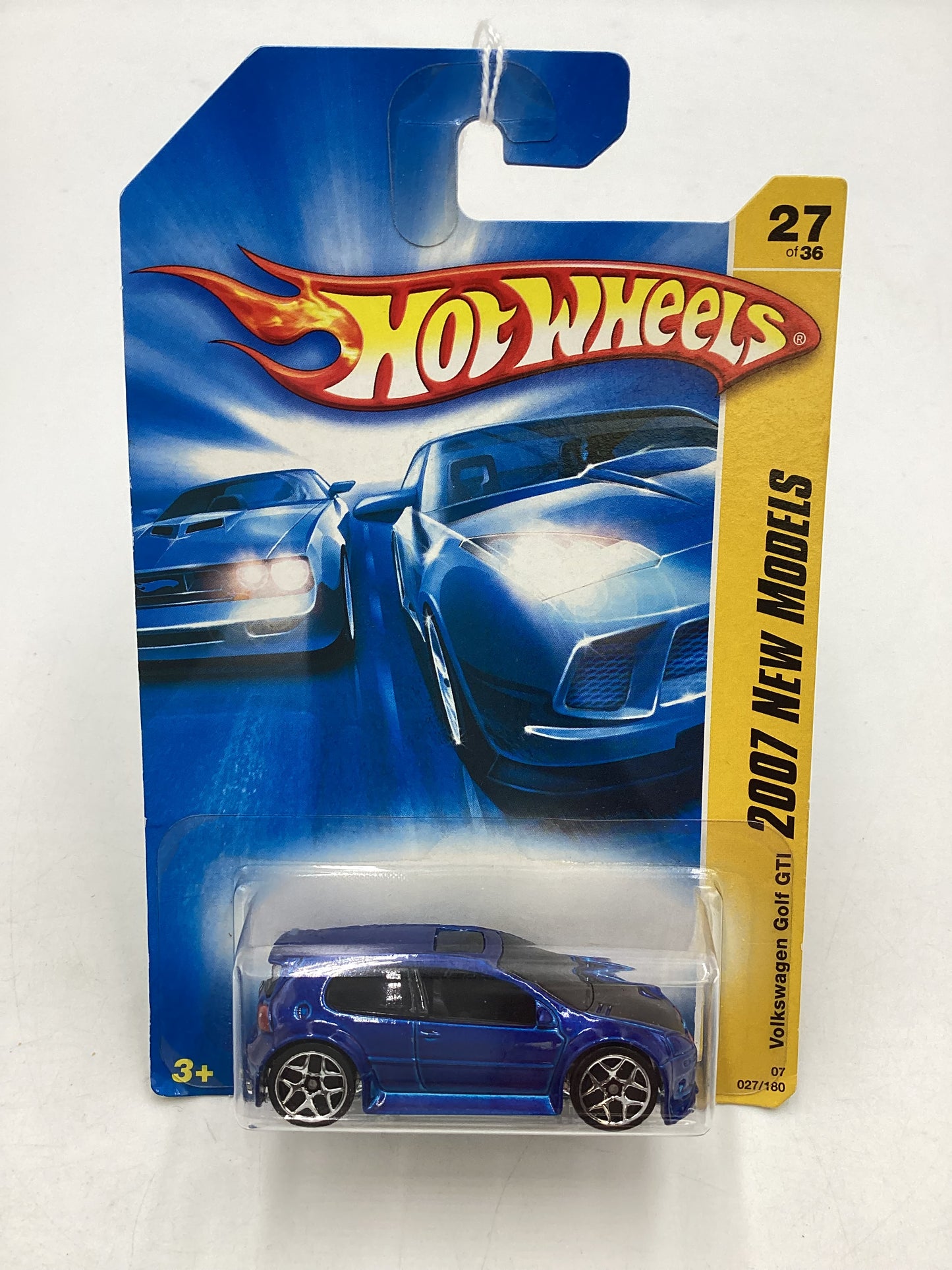 2007 Hot Wheels #027 Volkswagen Golf GTI Blue 99B