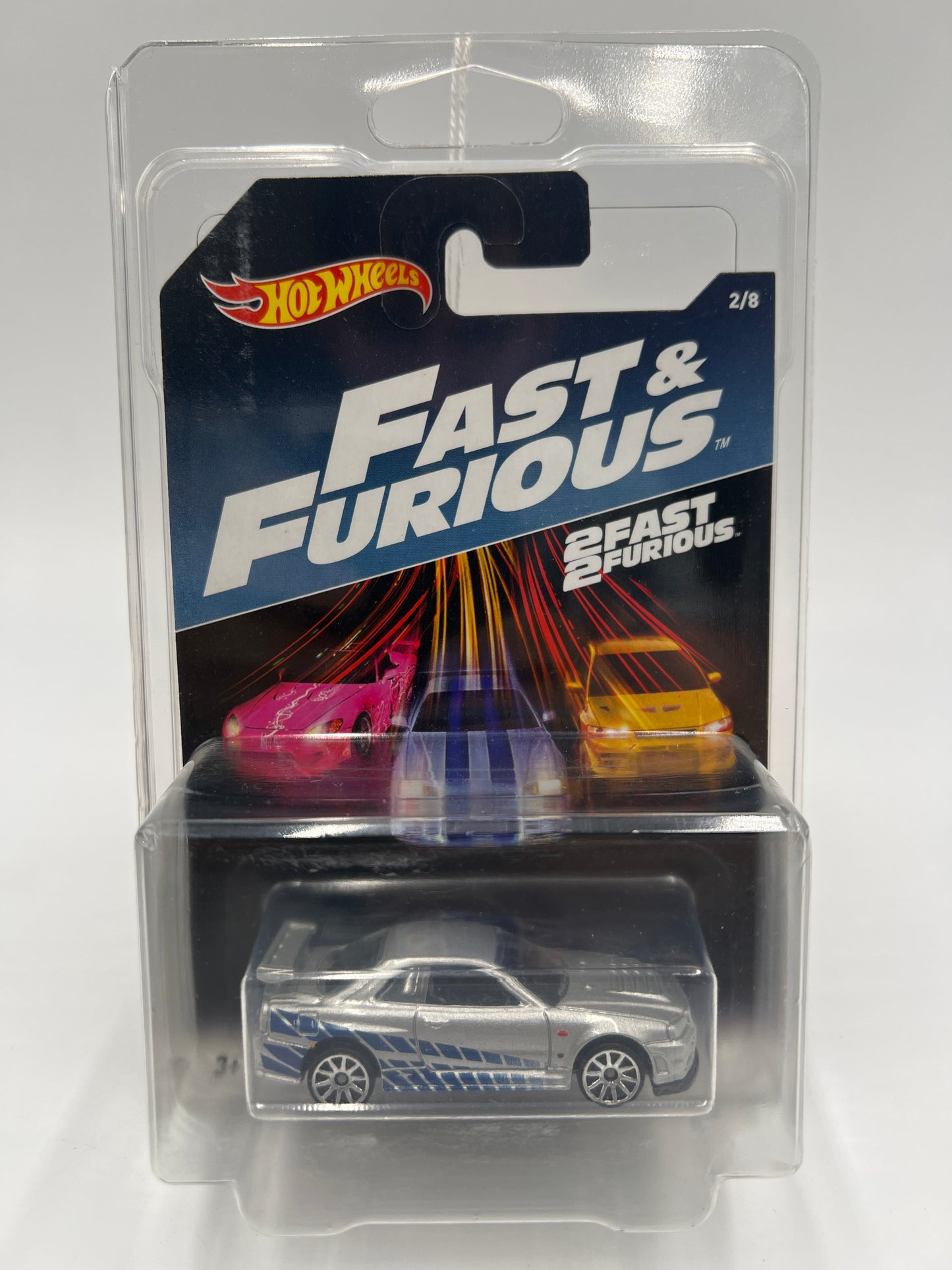 2016 Hot Wheels Fast & Furious #2 Nissan Skyline GT-R R34 Silver W/Protector