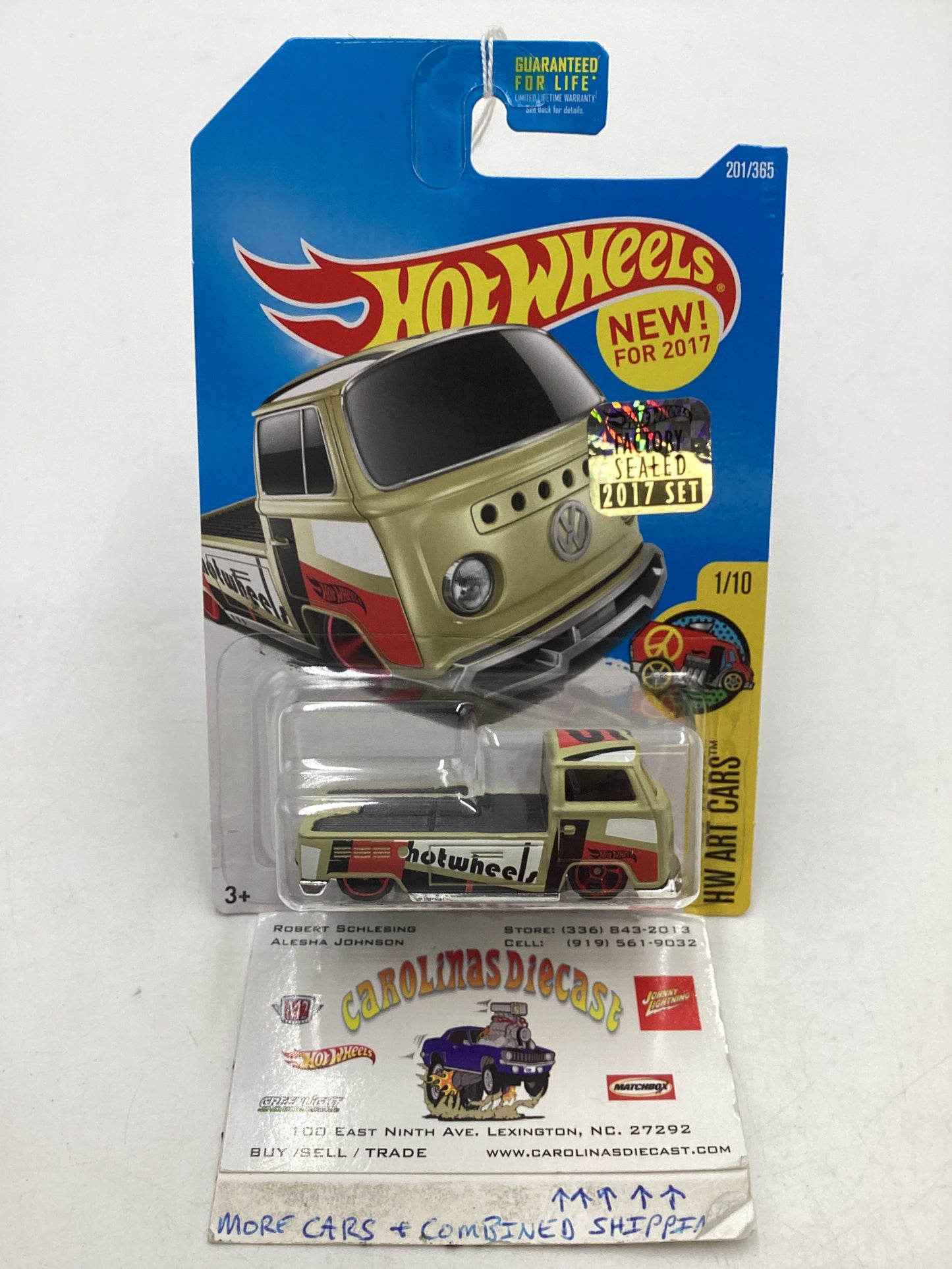 2017 Hot Wheels Factory Sealed #201 Volkswagen T2 Pickup Tan 96A