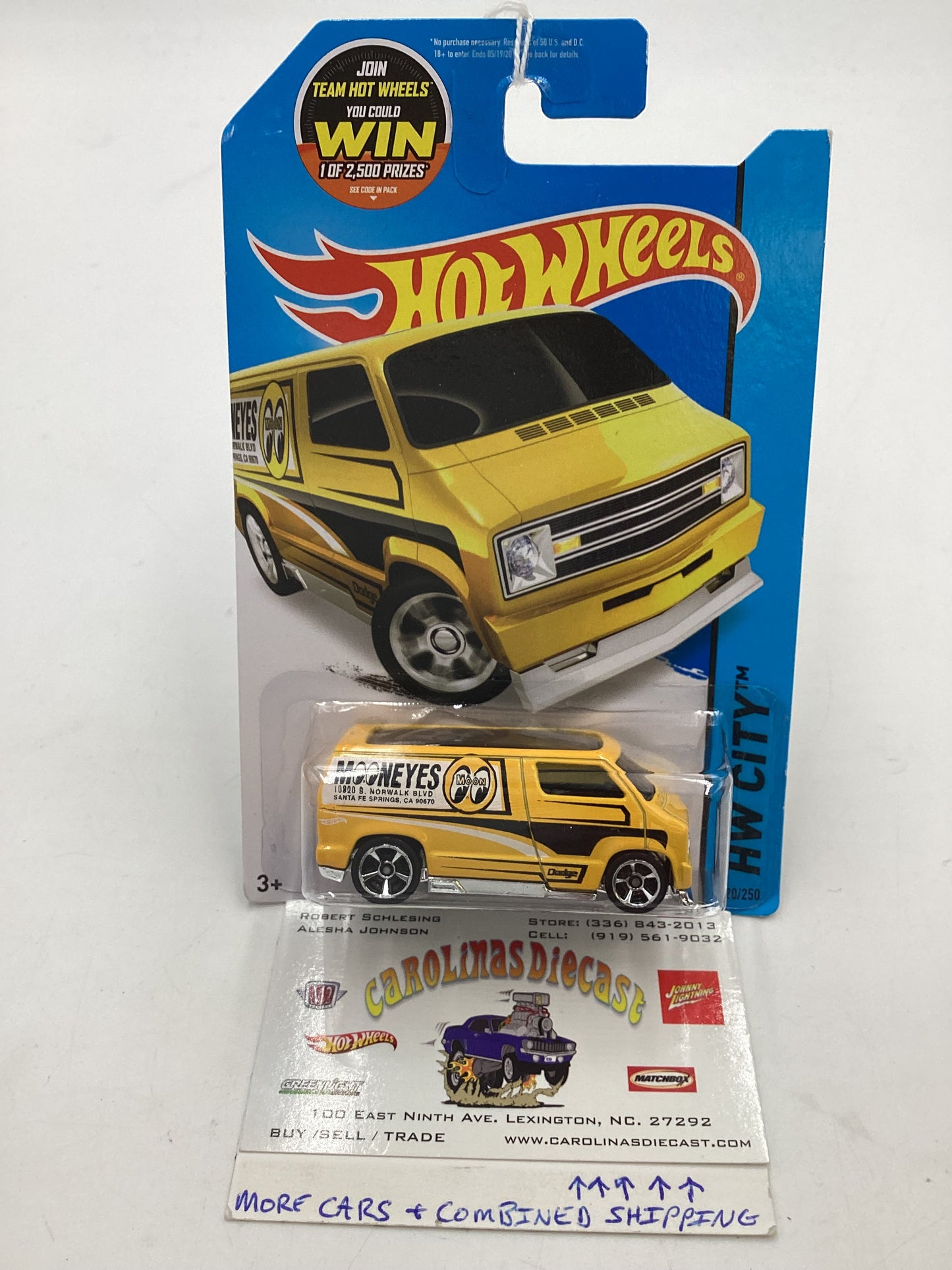 2015 Hot wheels HW City #20 Custom 77 Dodge Van Mooneyes 43D