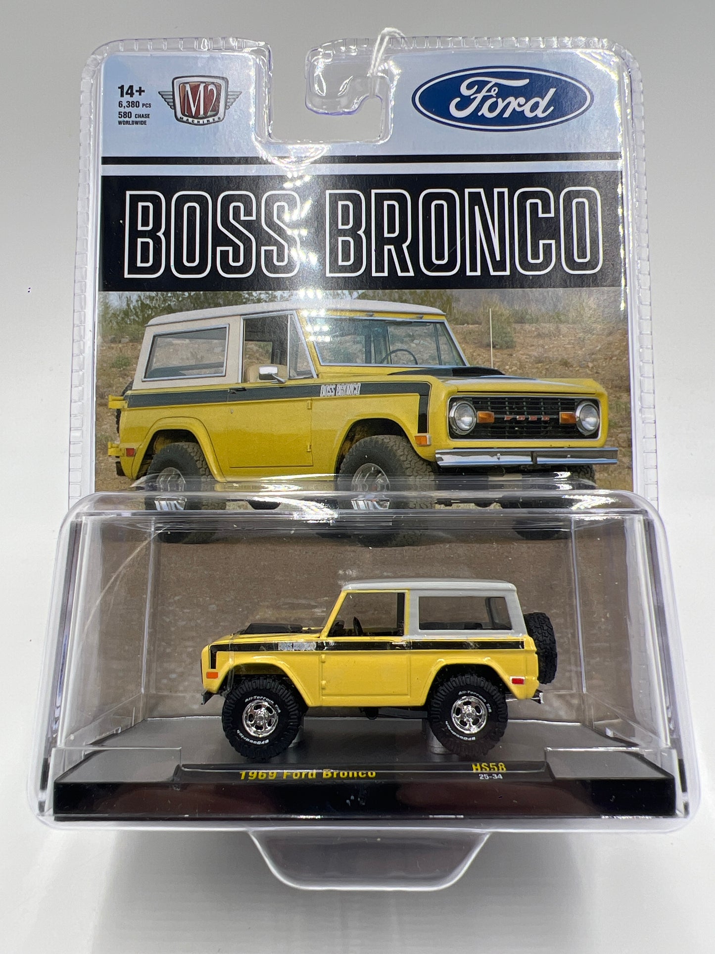 M2 Machines Hobby Exclusive 1969 Ford Bronco Yellow HS58 194E