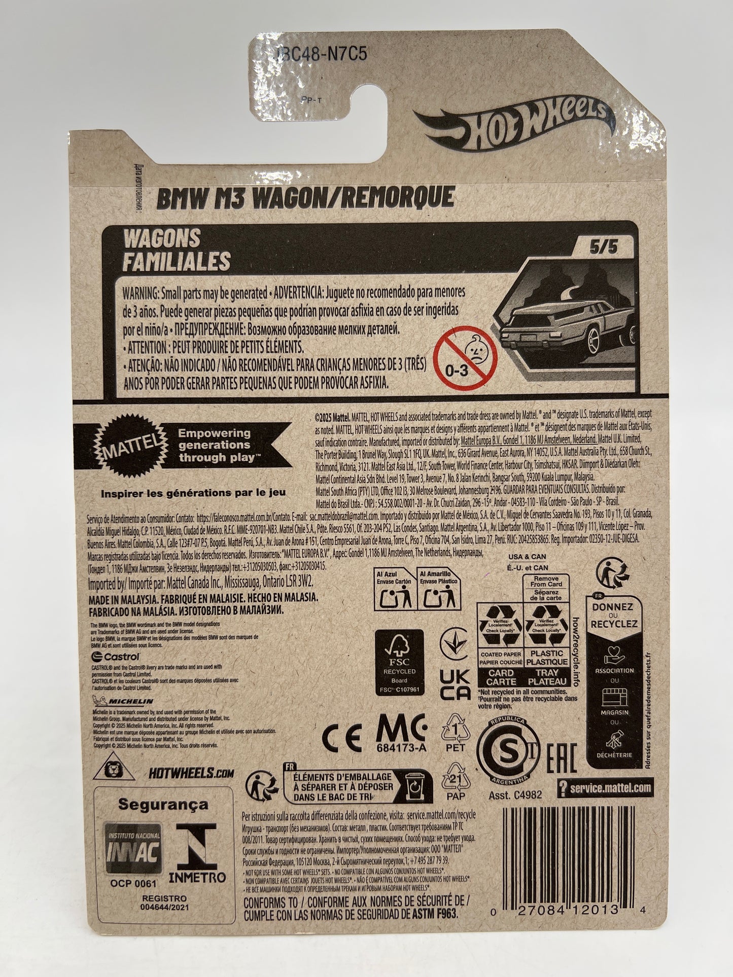 2025 Hot Wheels Super Treasure Hunt #245 BMW M3 Wagon Green W/Protector Intl Card