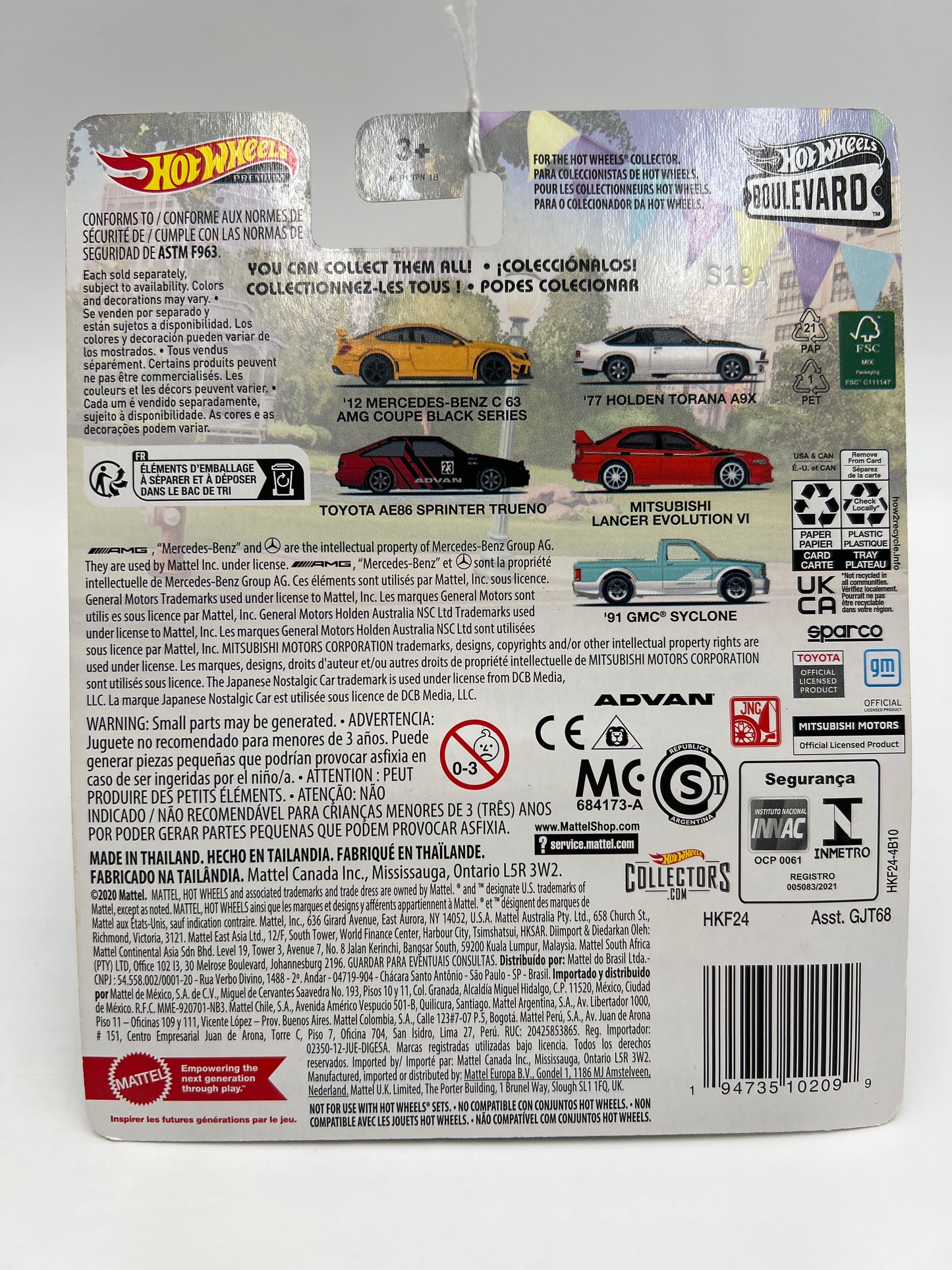 Hot Wheels Premium Boulevard #80 91 GMC Syclone Light Blue 260B