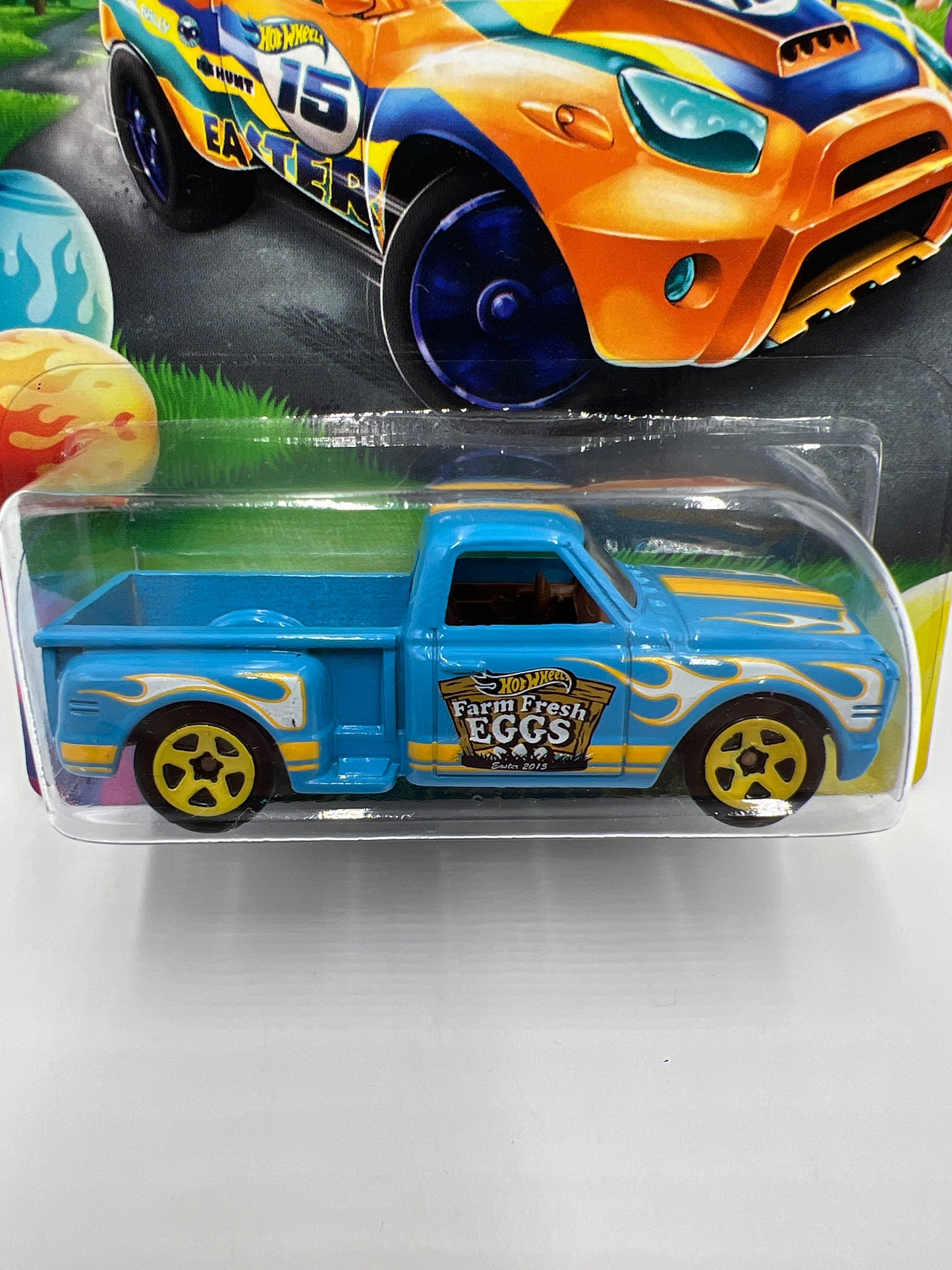 2015 Hot Wheels Happy Easter Series #6 Custom 69 Chevy Pickup Blue 156H